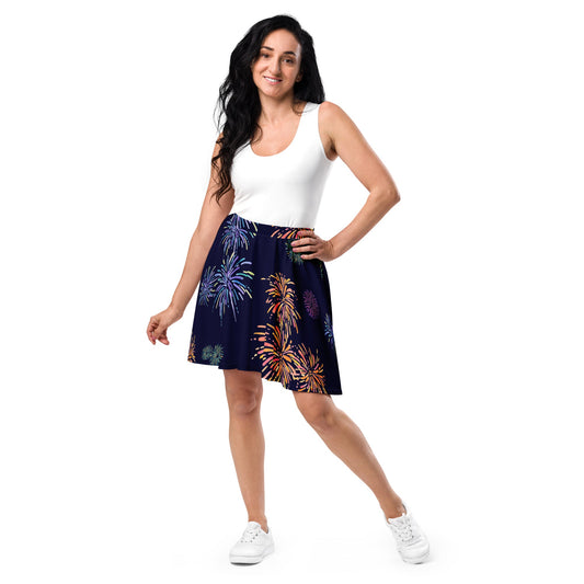 Firework Ears Skater Skirt All Over PrintcosplaySkater SkirtWrong Lever Clothing