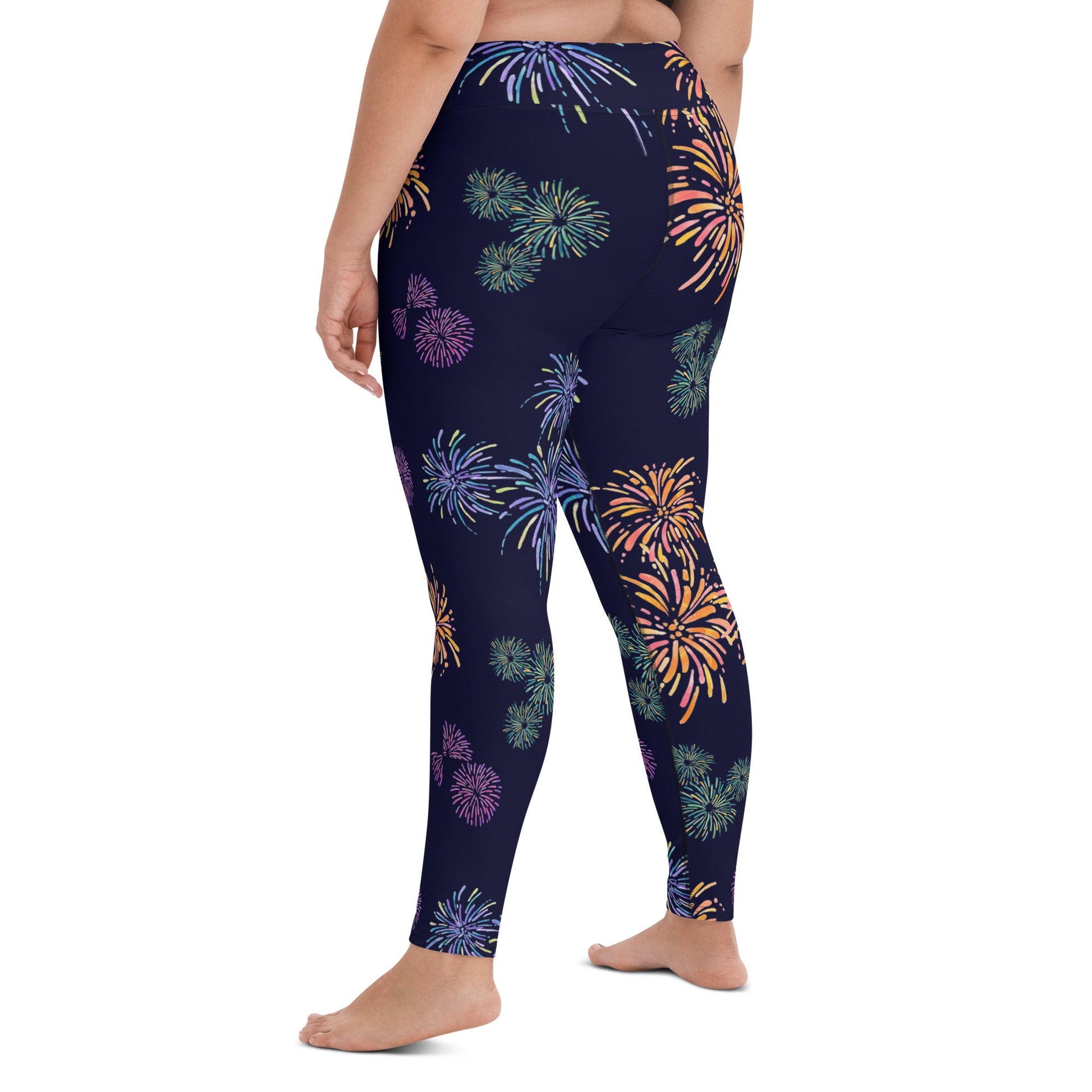 Fireworks Ears Yoga Leggings All Over PrintAOPAdult LeggingsWrong Lever Clothing