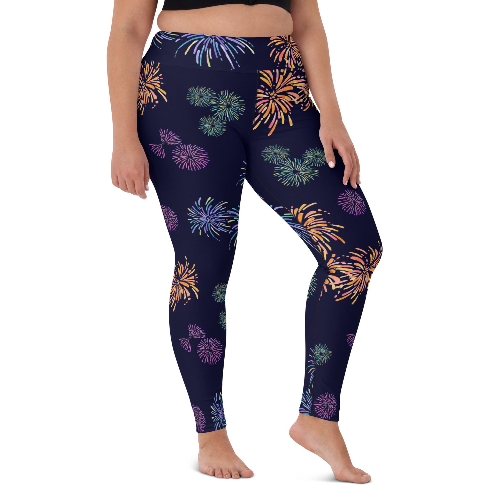 Fireworks Ears Yoga Leggings All Over PrintAOPAdult LeggingsWrong Lever Clothing