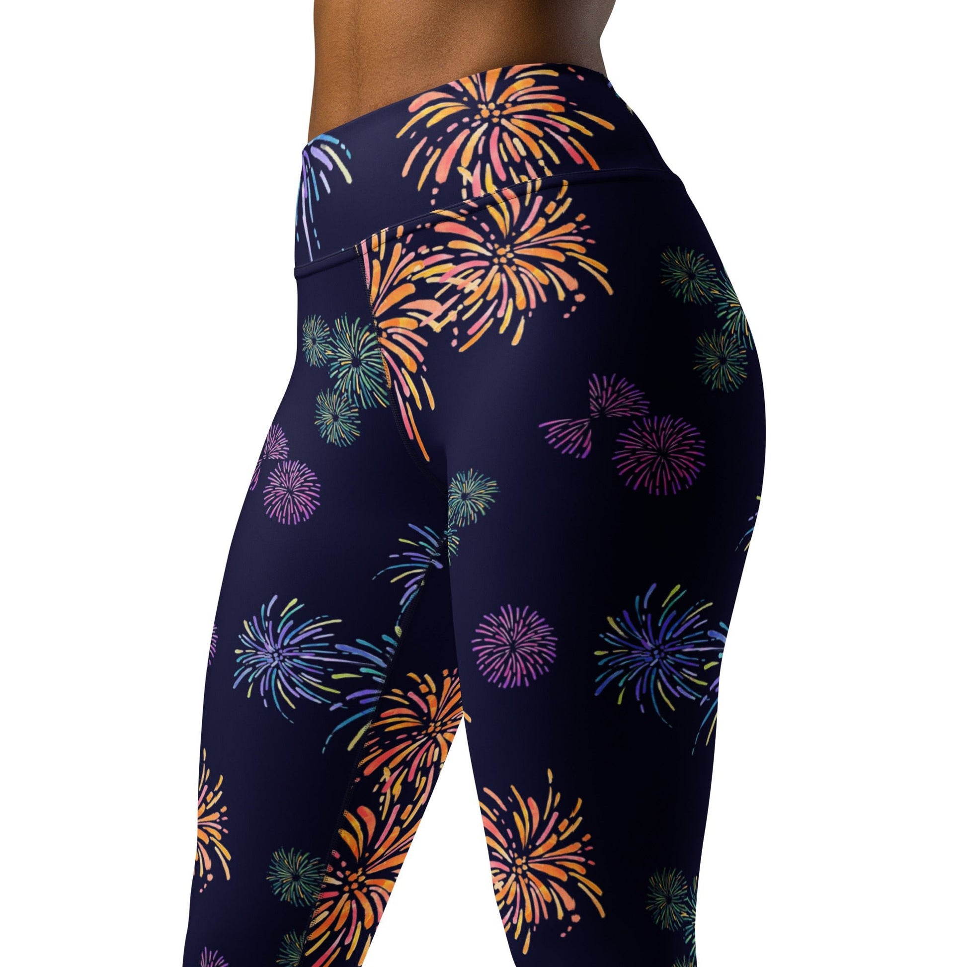 Fireworks Ears Yoga Leggings All Over PrintAOPAdult LeggingsWrong Lever Clothing