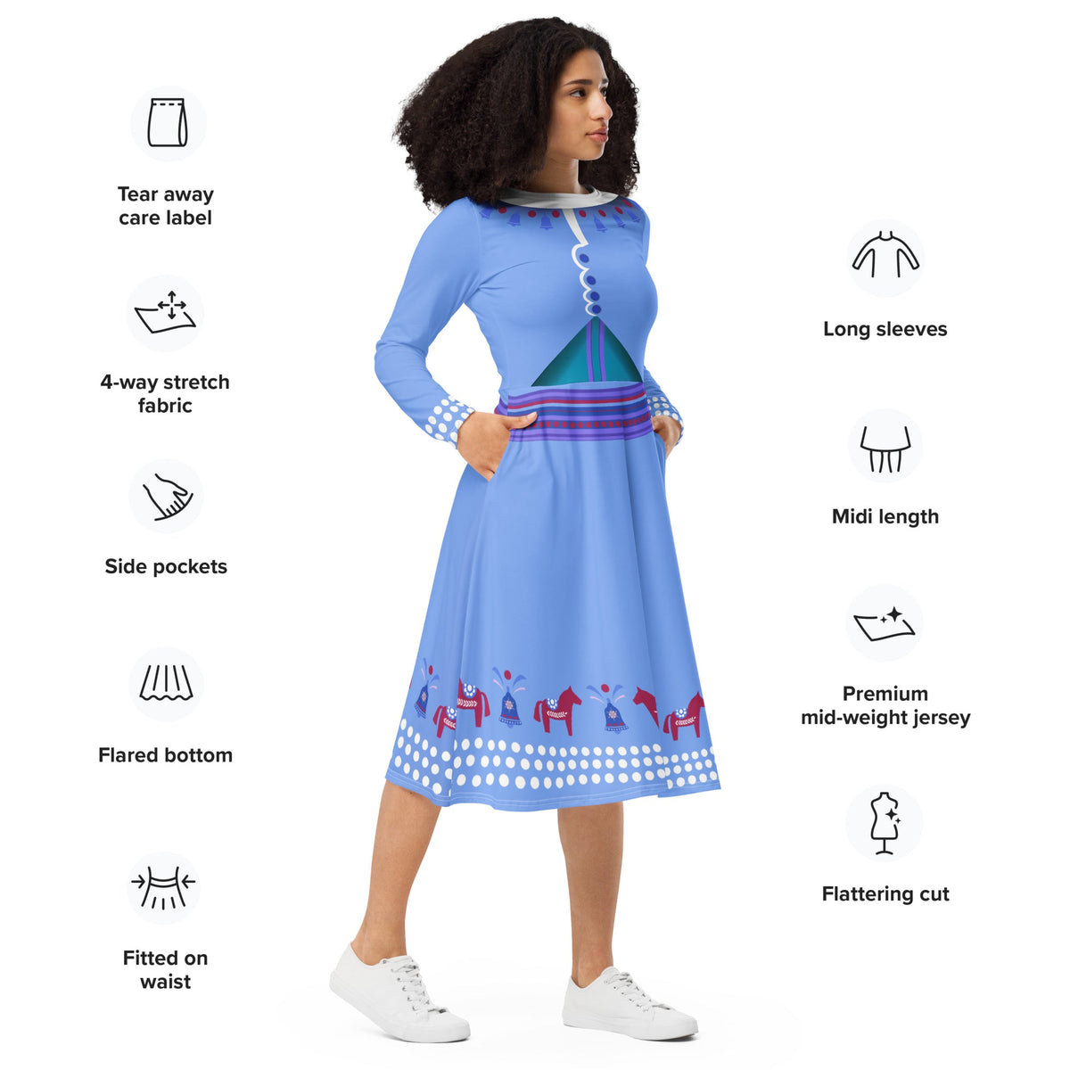 Frozen Holiday Adventure long sleeve midi dress adult frozen dressadult frozen styleanna frozen dress#tag4##tag5##tag6#