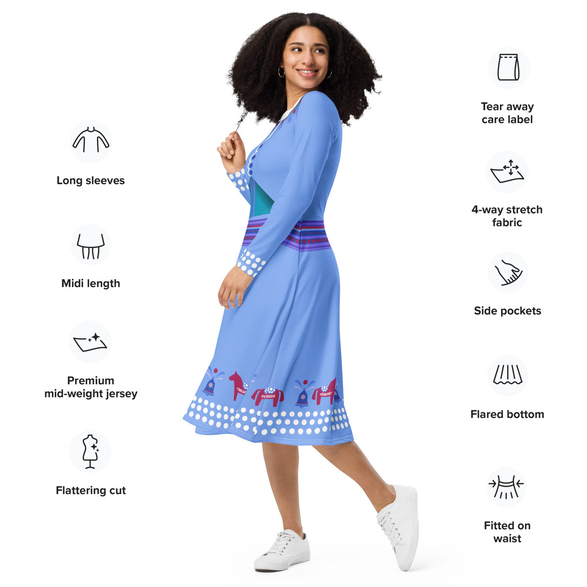 Frozen Holiday Adventure long sleeve midi dress adult frozen dressadult frozen styleanna frozen dress#tag4##tag5##tag6#
