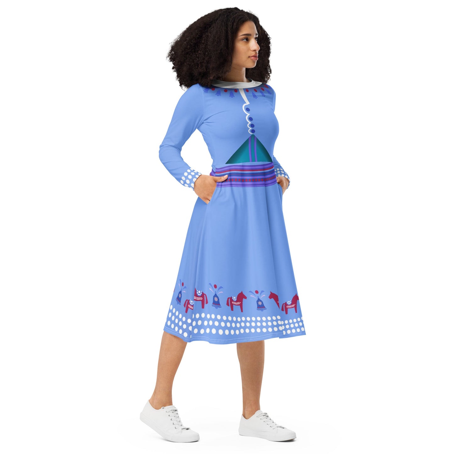 Frozen Holiday Adventure long sleeve midi dress adult frozen dressadult frozen styleanna frozen dress#tag4##tag5##tag6#