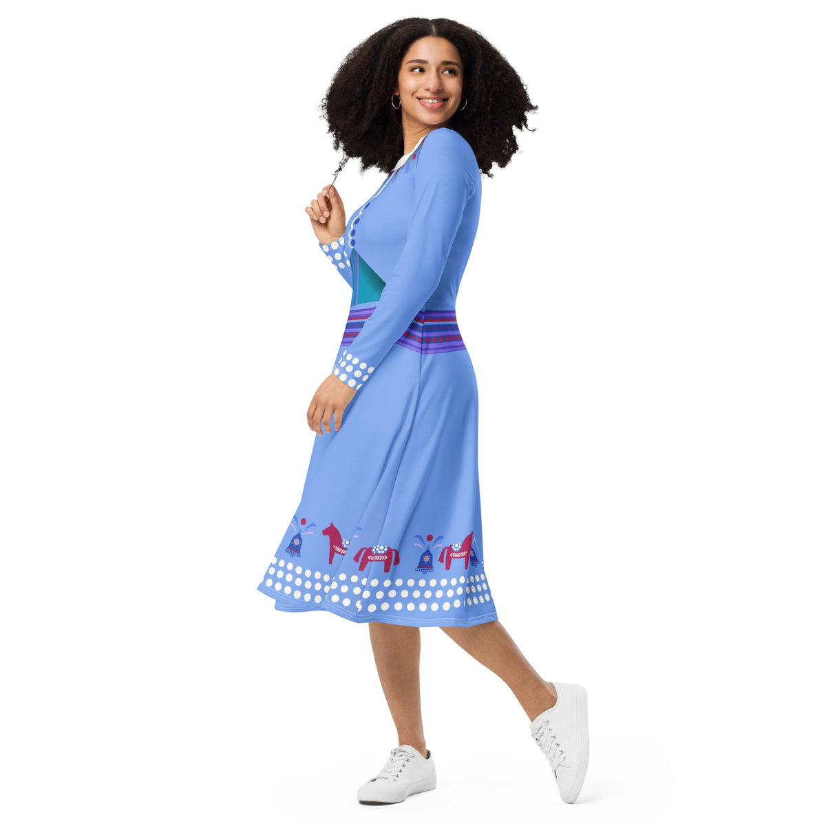 Frozen Holiday Adventure long sleeve midi dress adult frozen dressadult frozen styleanna frozen dress#tag4##tag5##tag6#