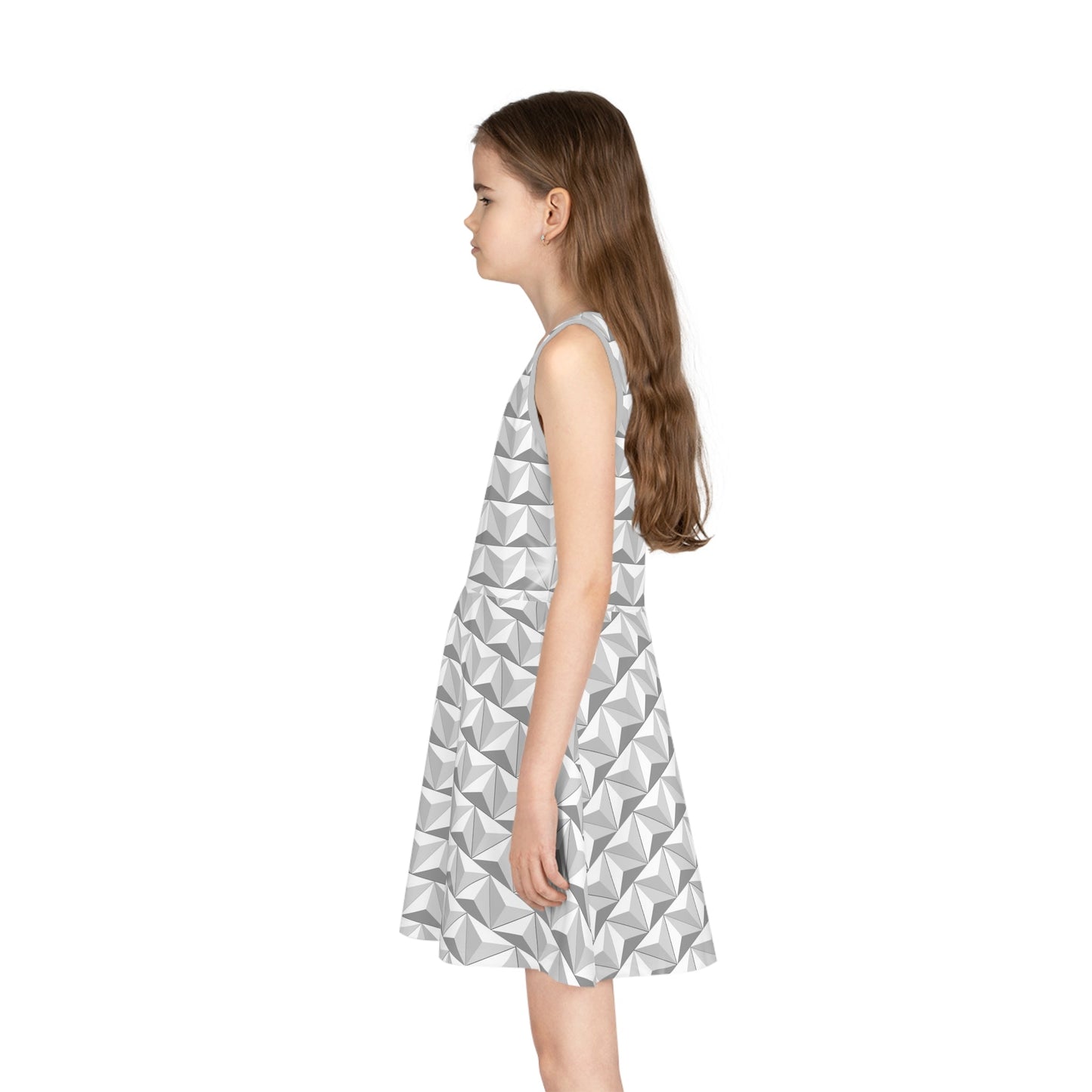 Geometric Dome Girls' Sleeveless Sundress All Over PrintAOPAOP Clothing#tag4##tag5##tag6#