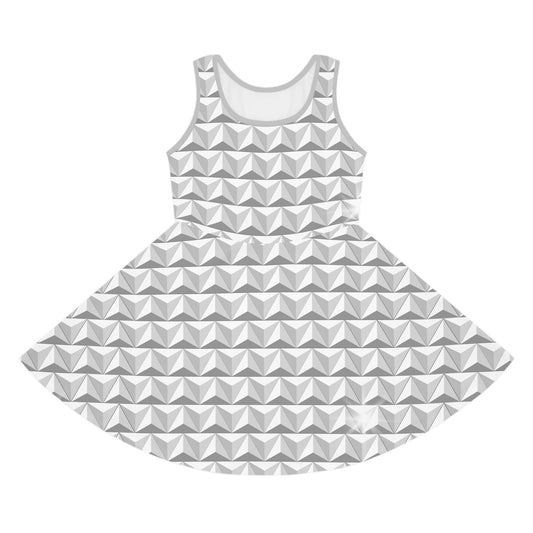 Geometric Dome Girls' Sleeveless Sundress All Over PrintAOPAOP Clothing#tag4##tag5##tag6#
