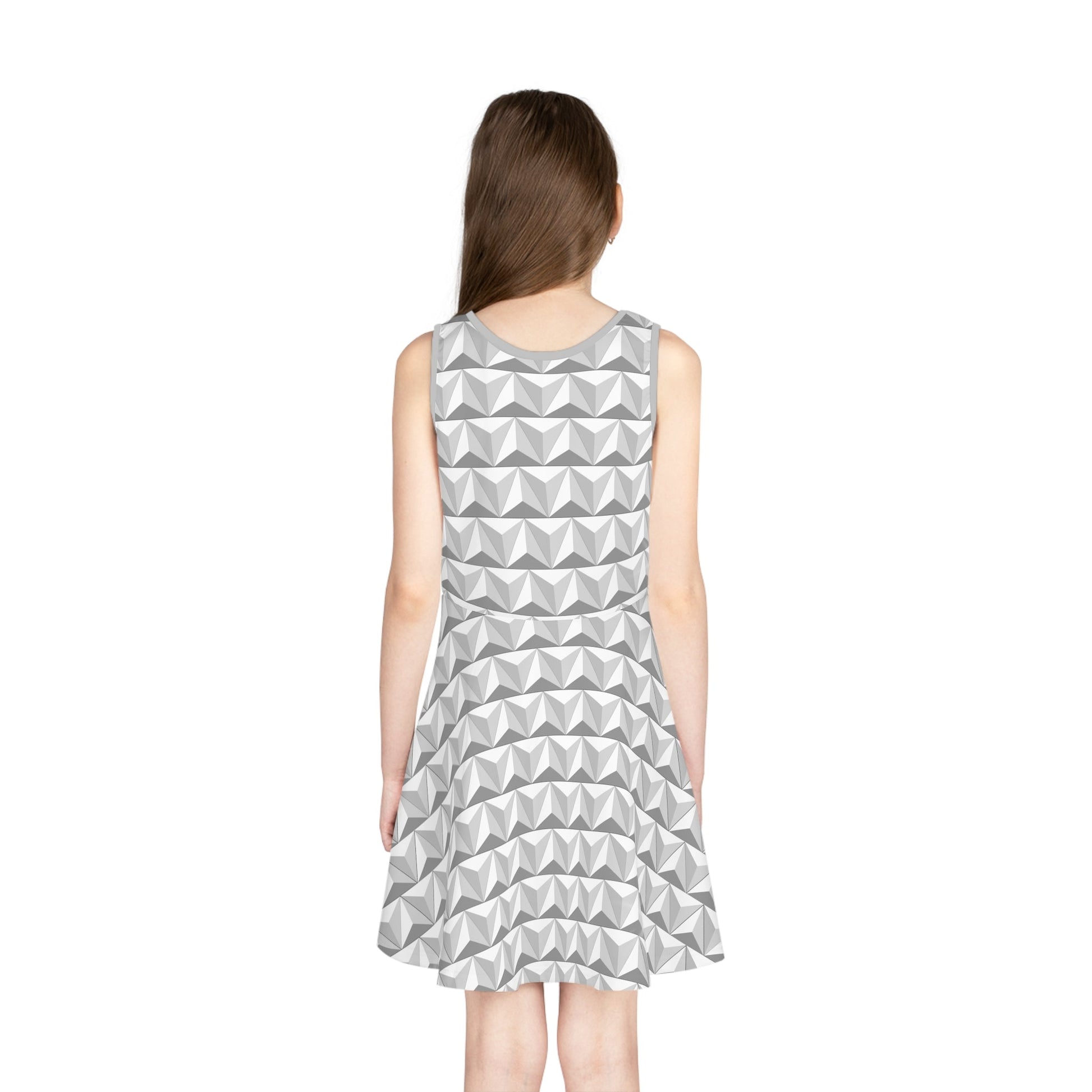 Geometric Dome Girls' Sleeveless Sundress All Over PrintAOPAOP Clothing#tag4##tag5##tag6#