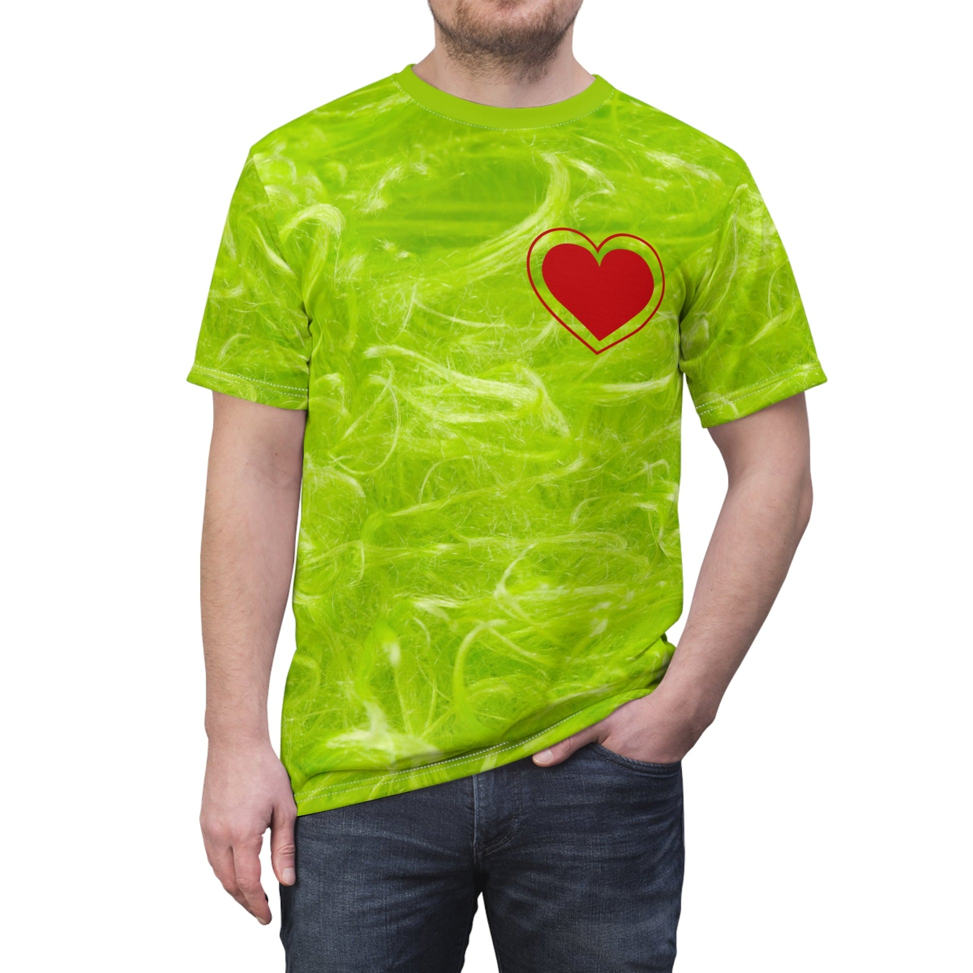 Green Guy Fur Unisex Tee adult grinch styleadult grinch topAll Over Print#tag4##tag5##tag6#