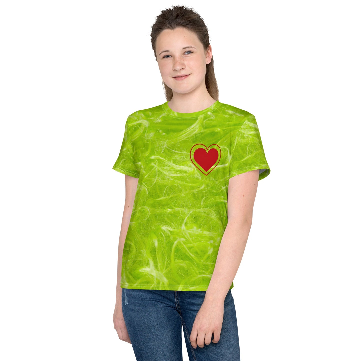 Green Guy Youth crew neck t-shirt christmas styledr suess stylegrinch costume#tag4##tag5##tag6#