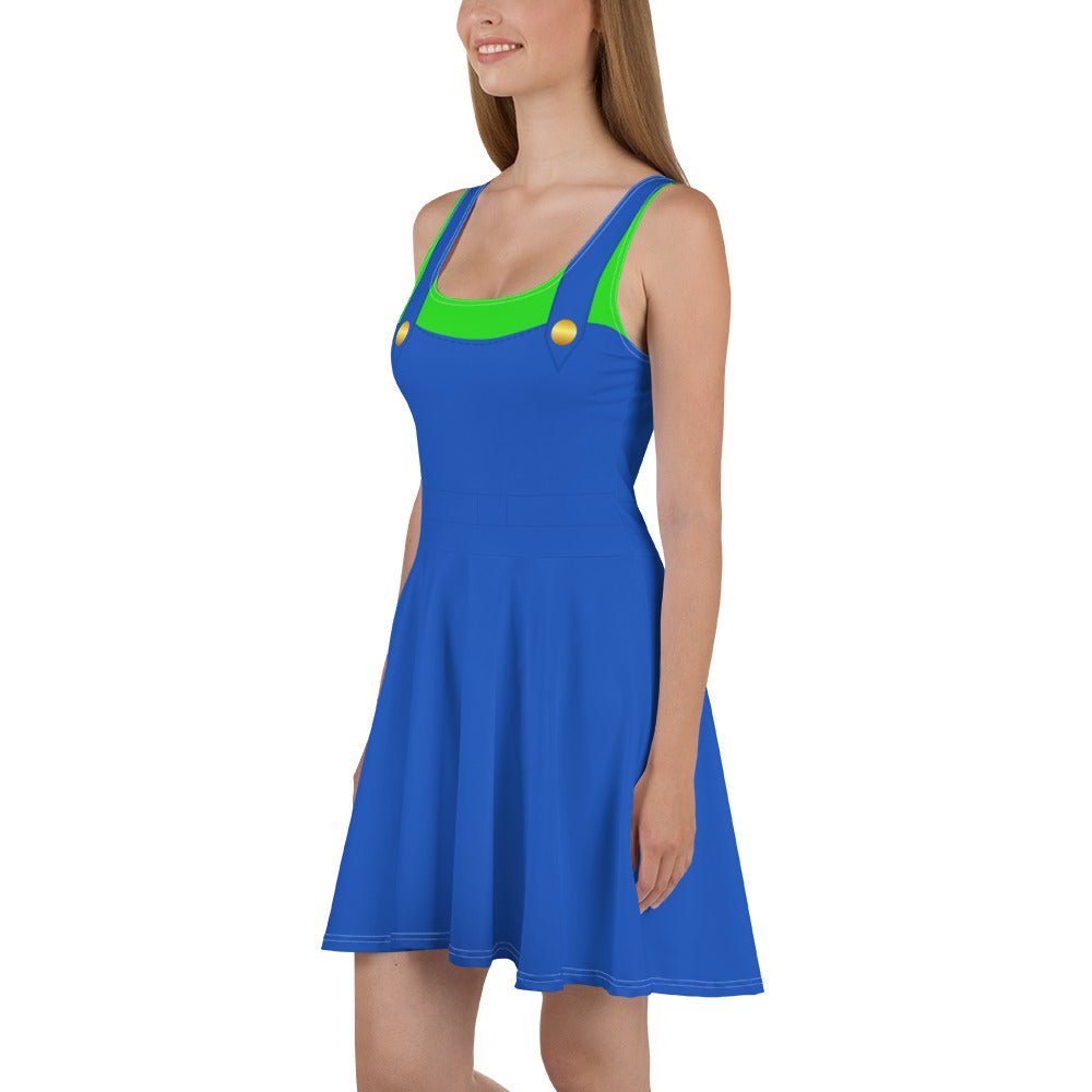 Green Video Game Man Skater Dress 80s nostalgia90s costumecosplay#tag4##tag5##tag6#