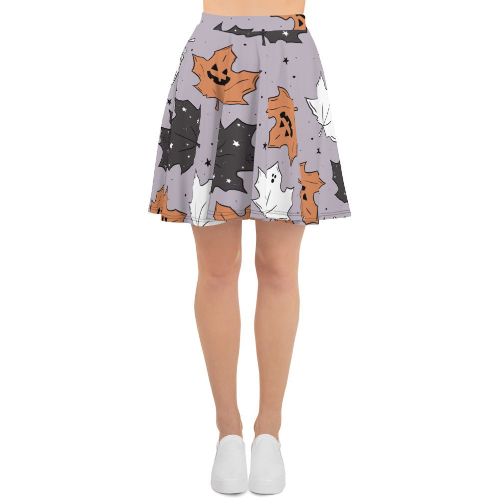 Halloween Maple Leaves Skater Skirt - Brittany Frost Designs disneylanddisneyworldfun halloween skirt#tag4##tag5##tag6#