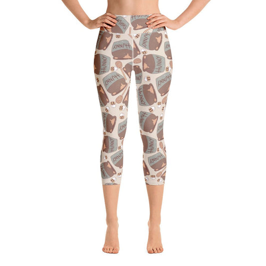 Hunny Bear Yoga Capri Leggings happiness is addictive#tag4##tag5##tag6#