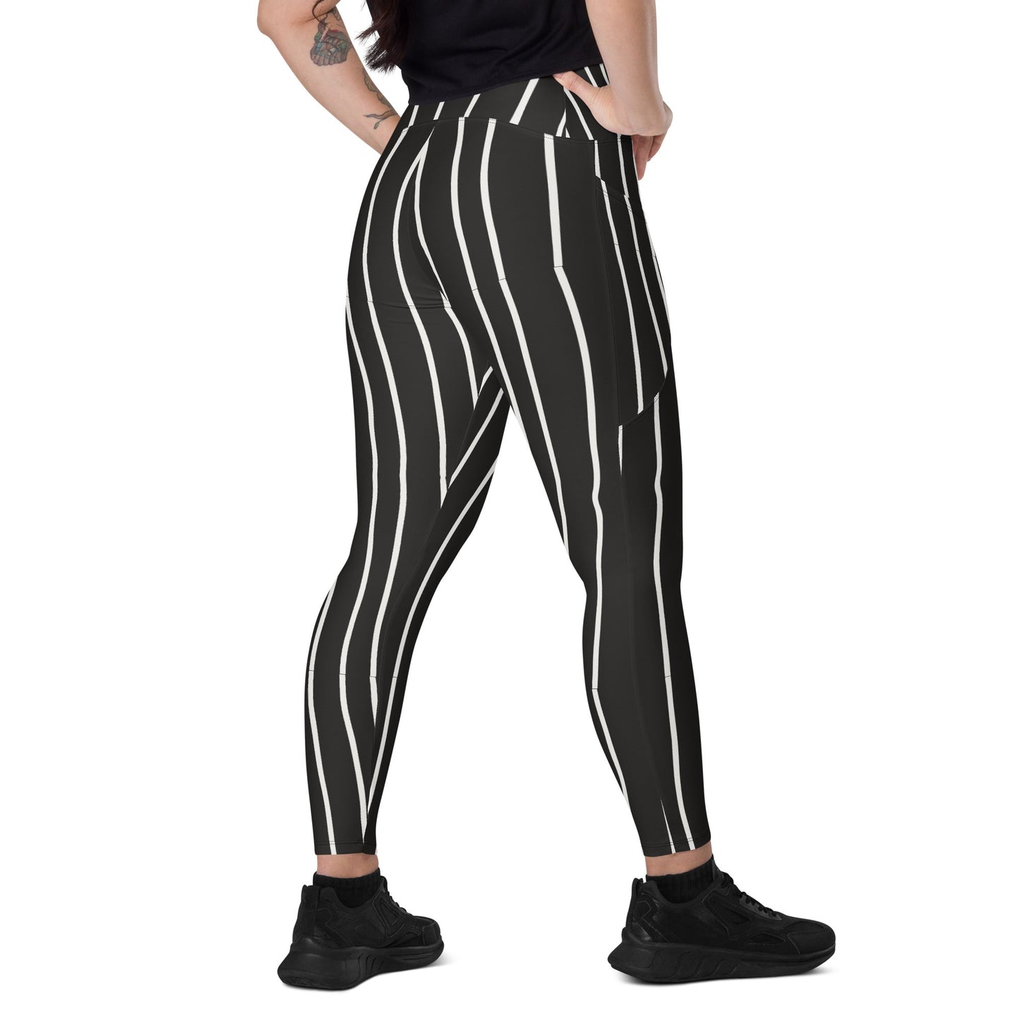 Jack Nightmare Inspired Leggings with pockets adult costumeadult jack skellington leggingsadult leggings#tag4##tag5##tag6#