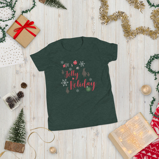 Jolly Christmas Youth Short Sleeve T-Shirt happiness is addictive#tag4##tag5##tag6#