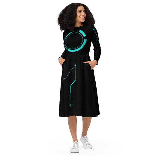 Light Cycle long sleeve midi dress adult disney dressdisney costumedisney dress#tag4##tag5##tag6#