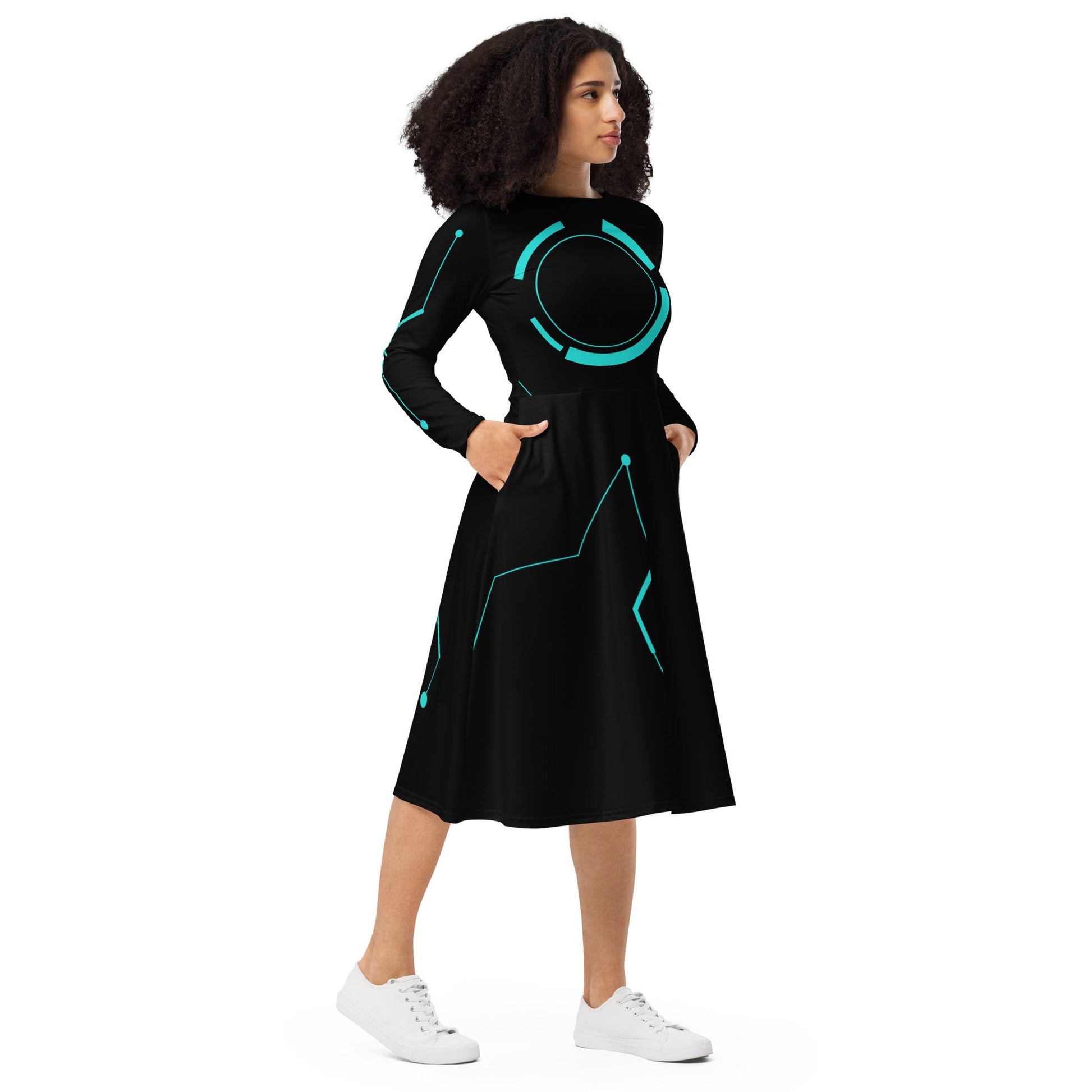 Light Cycle long sleeve midi dress adult disney dressdisney costumedisney dress#tag4##tag5##tag6#