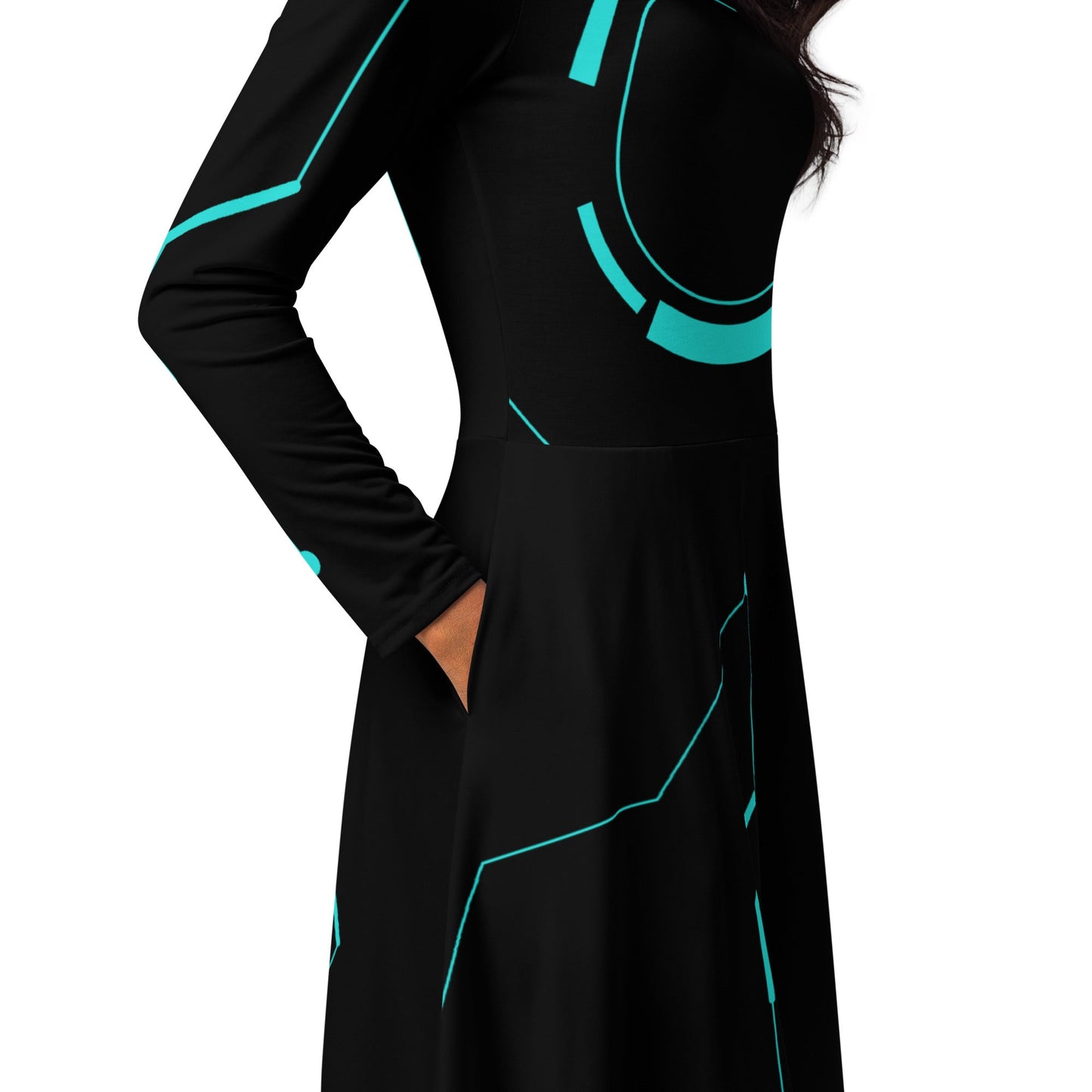 Light Cycle long sleeve midi dress adult disney dressdisney costumedisney dress#tag4##tag5##tag6#