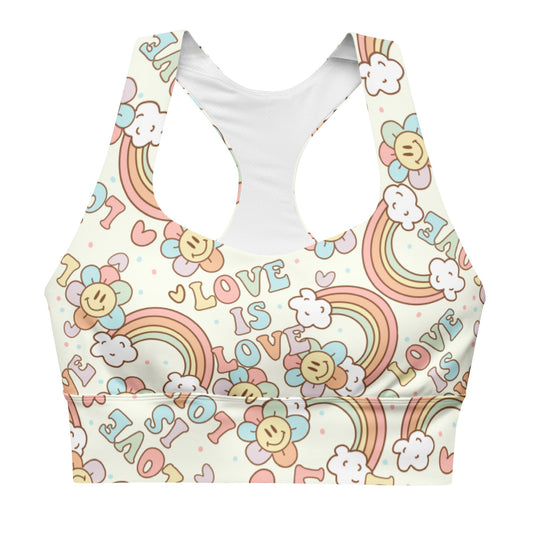 Love is Love Longline sports bra happiness is addictive#tag4##tag5##tag6#