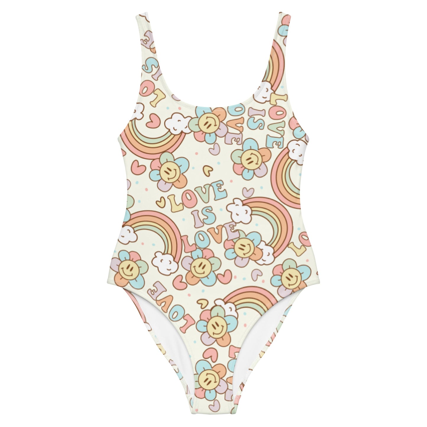Love is Love One-Piece Swimsuit happiness is addictive#tag4##tag5##tag6#