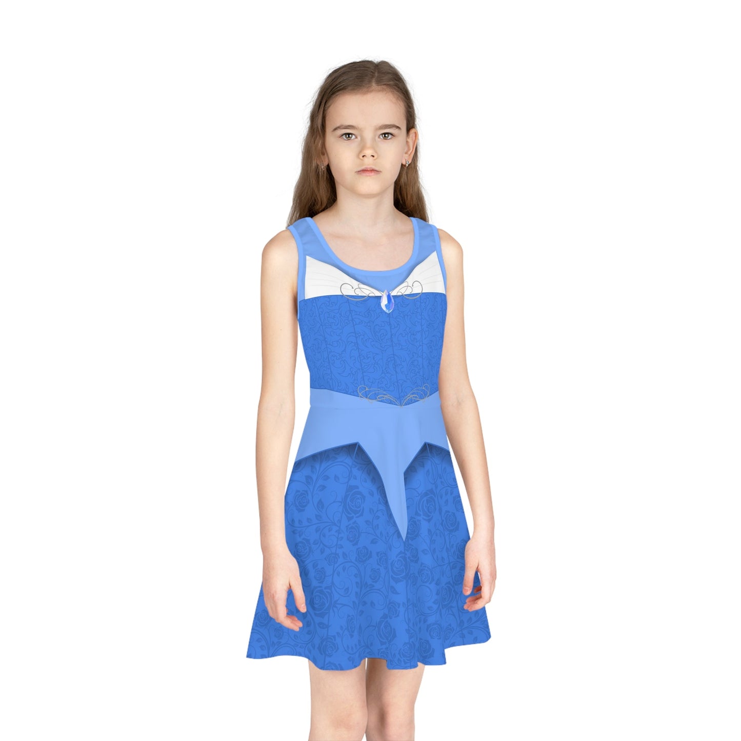Make it Blue Sleeping Princess Girls' Sleeveless Sundress All Over PrintAOPAOP Clothing#tag4##tag5##tag6#