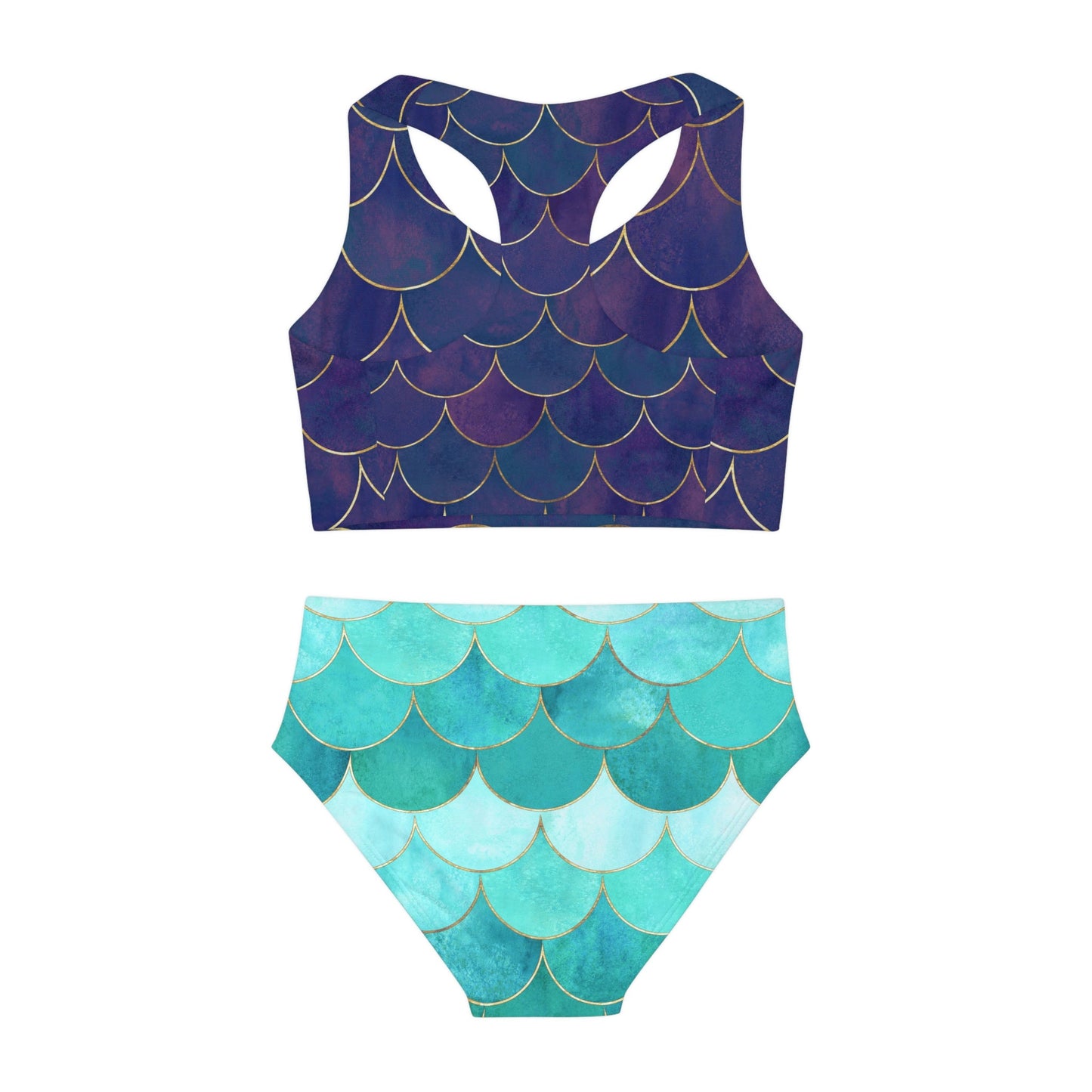 Mermaid Girls Two Piece Swimsuit All Over PrintAOPAOP Clothing#tag4##tag5##tag6#