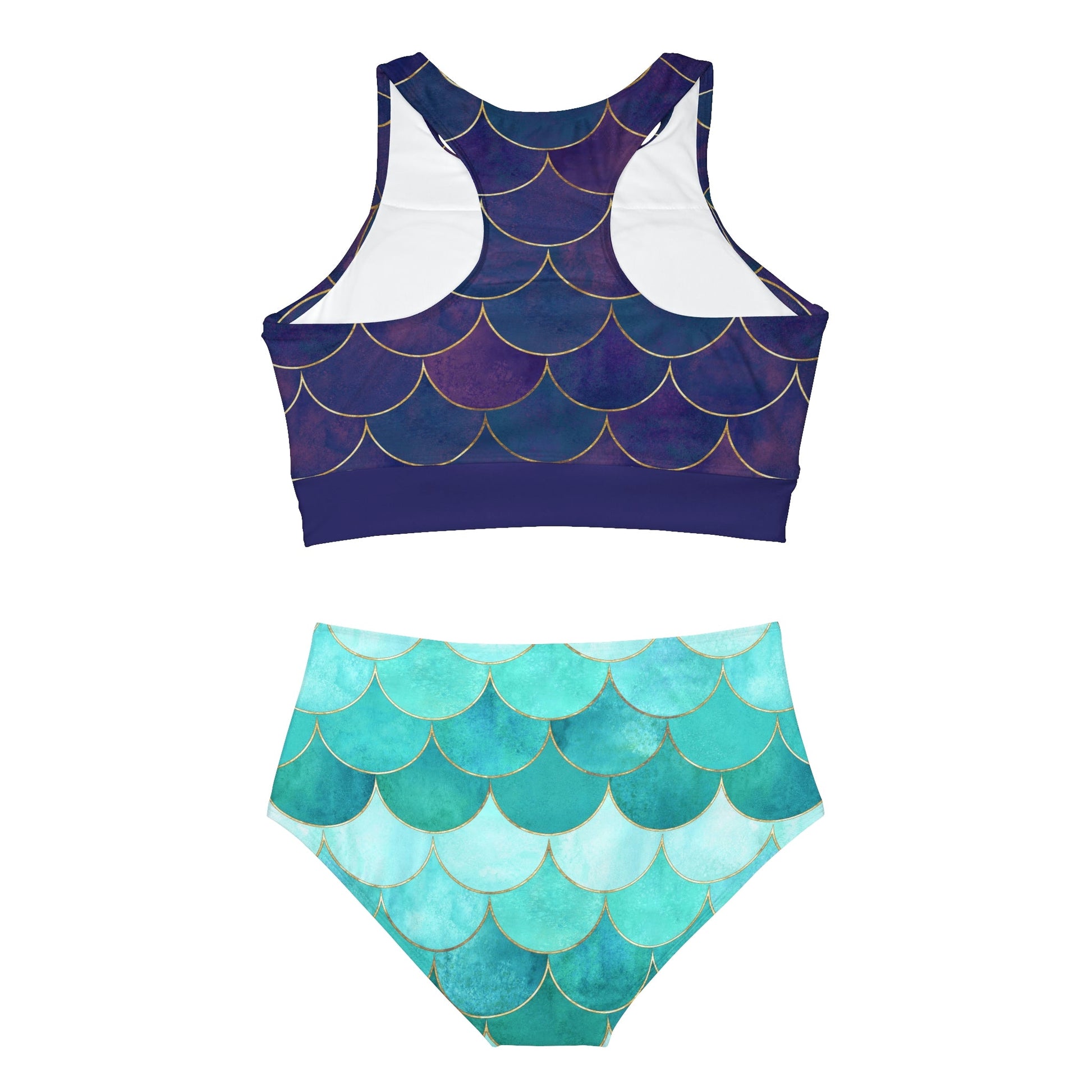 Mermaid Scale Sporty Bikini Set All Over PrintAOPAssembled in the USA#tag4##tag5##tag6#