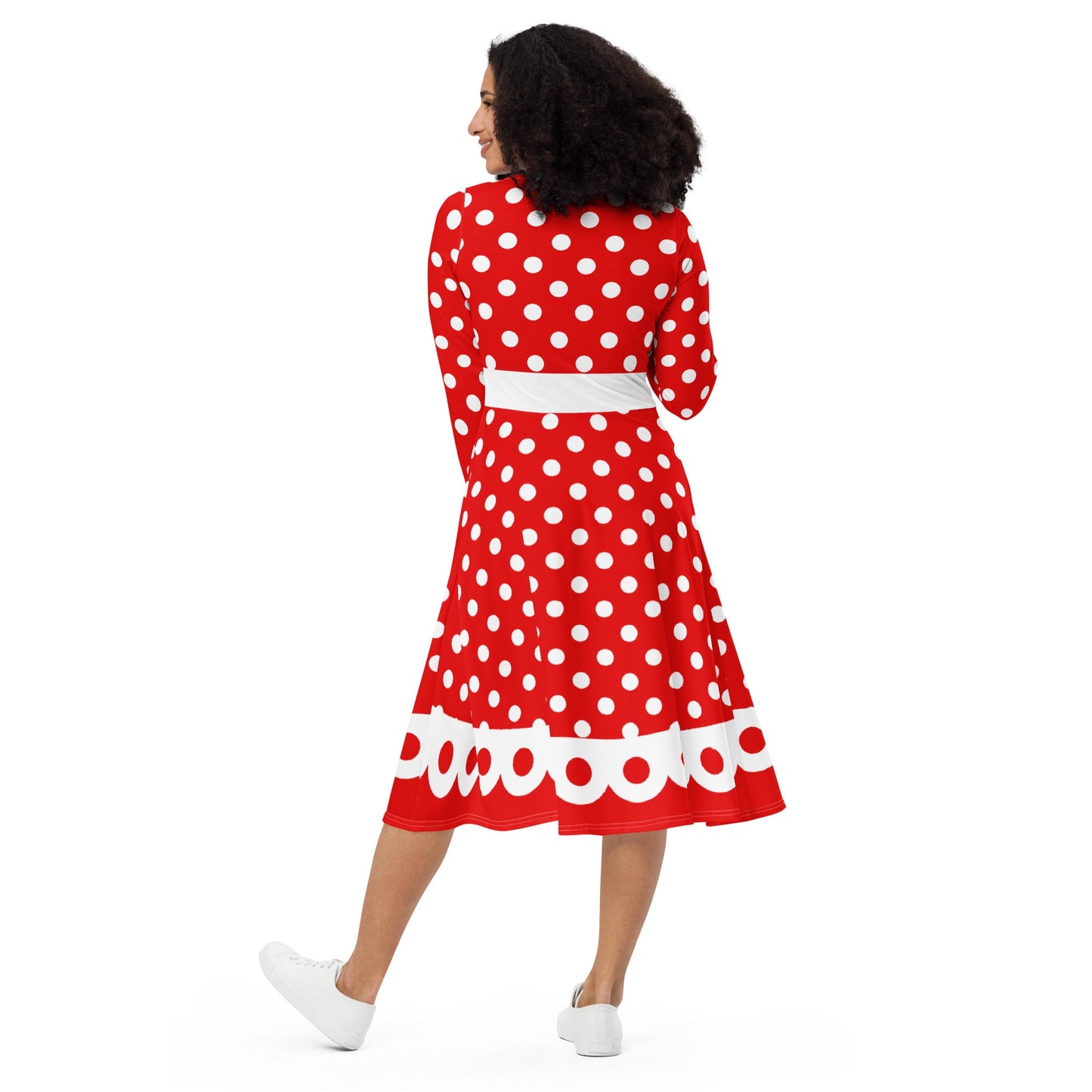 Mrs. Mouse long sleeve midi dress adult disneyadult disney dressadult minnie costume#tag4##tag5##tag6#