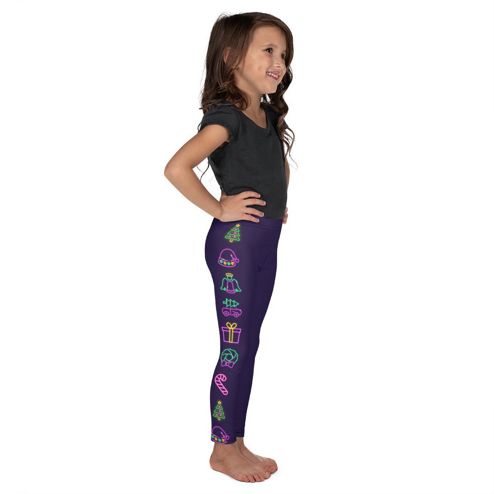 Neon Christmas Kid's Leggings christmas clothingchristmas eve clothesKids leggingsLittle Lady Shay Boutique