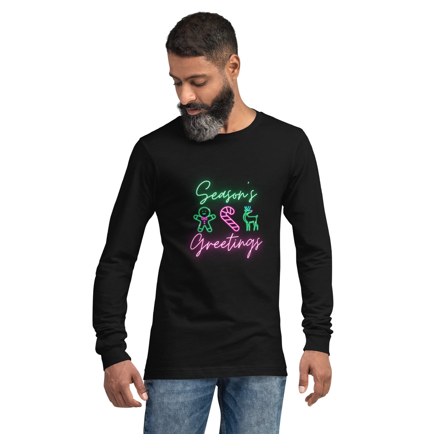 Neon Christmas Unisex Long Sleeve Tee adult christmas topadult holiday topAdult T-ShirtLittle Lady Shay Boutique