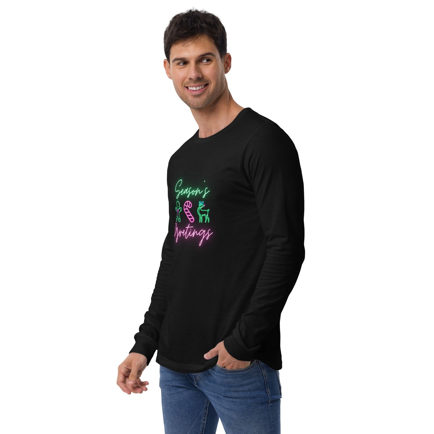 Neon Christmas Unisex Long Sleeve Tee adult christmas topadult holiday topAdult T-ShirtLittle Lady Shay Boutique