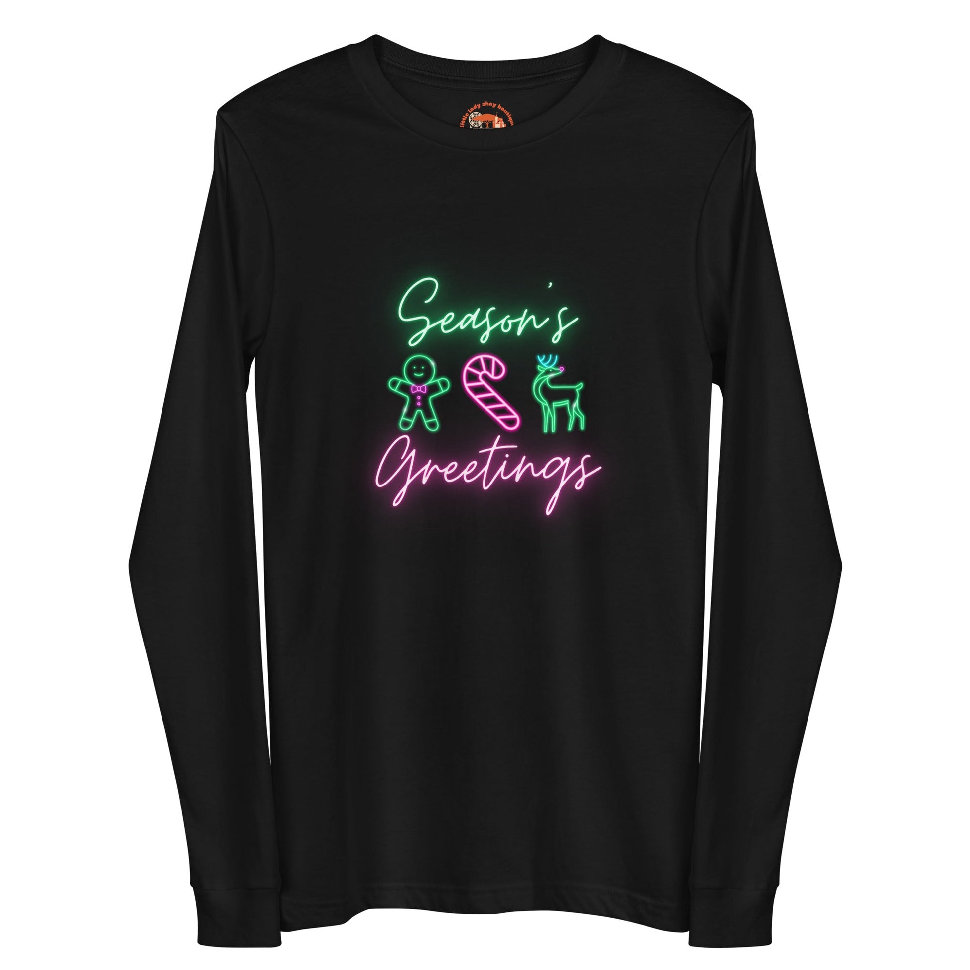 Neon Christmas Unisex Long Sleeve Tee adult christmas topadult holiday topAdult T-ShirtLittle Lady Shay Boutique