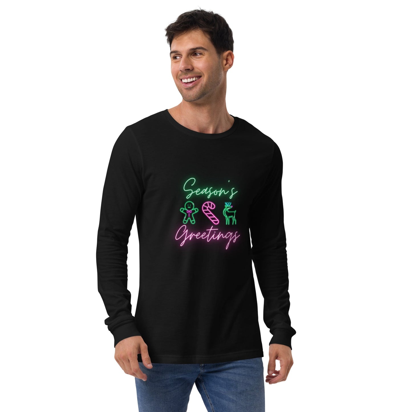 Neon Christmas Unisex Long Sleeve Tee adult christmas topadult holiday topAdult T-ShirtLittle Lady Shay Boutique