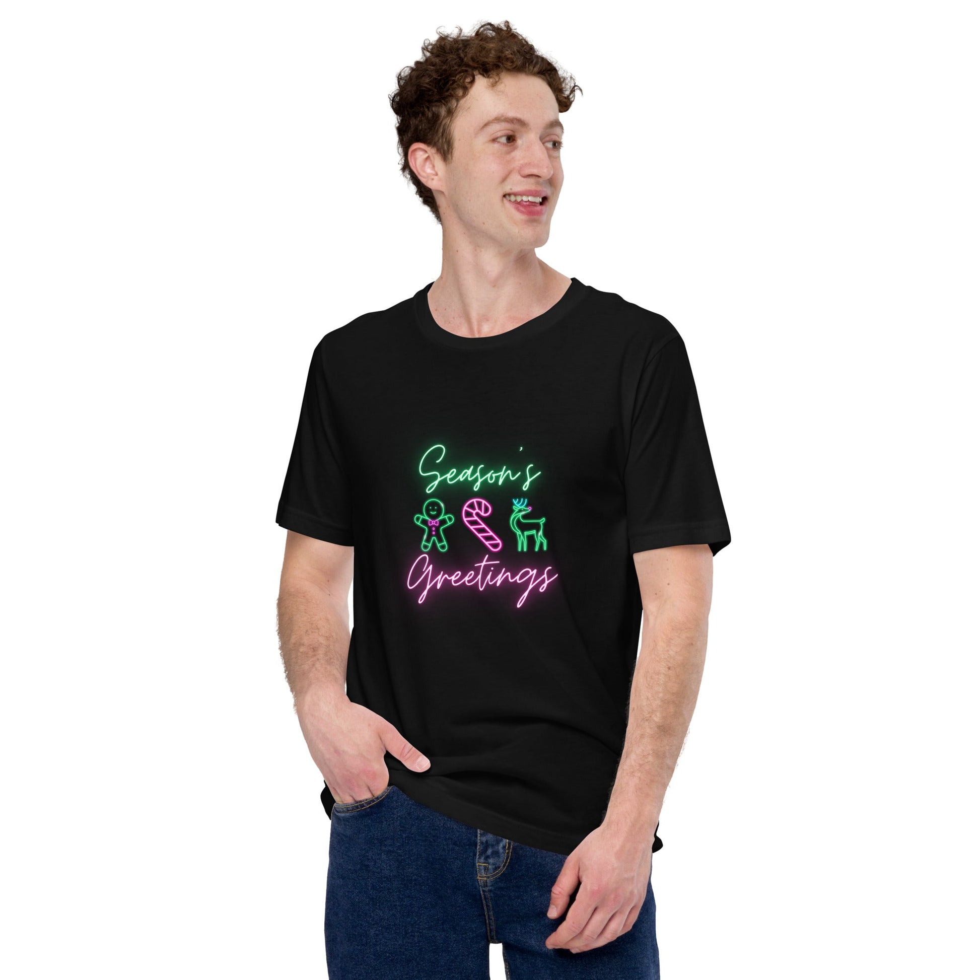 Neon Christmas Unisex t-shirt adult christmas topadult holiday topAdult T-ShirtLittle Lady Shay Boutique