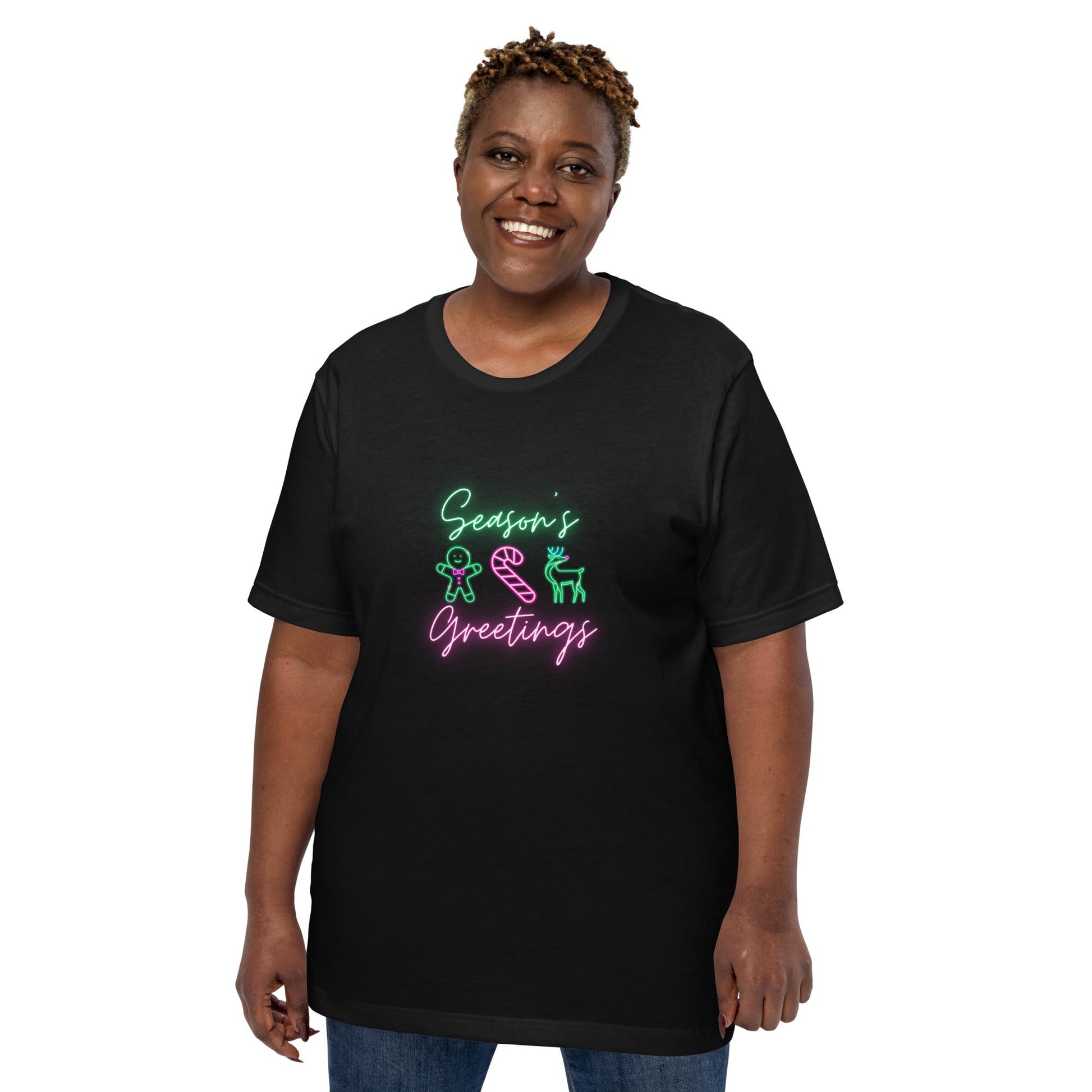 Neon Christmas Unisex t-shirt adult christmas topadult holiday topAdult T-ShirtLittle Lady Shay Boutique