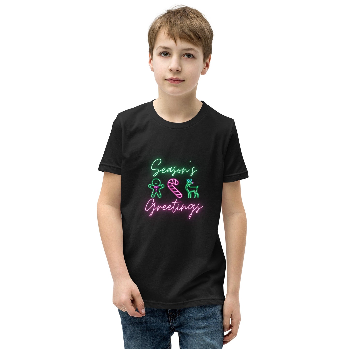 Neon Christmas Youth Short Sleeve T-Shirt christmas partychristmas tshirtKids T-ShirtLittle Lady Shay Boutique