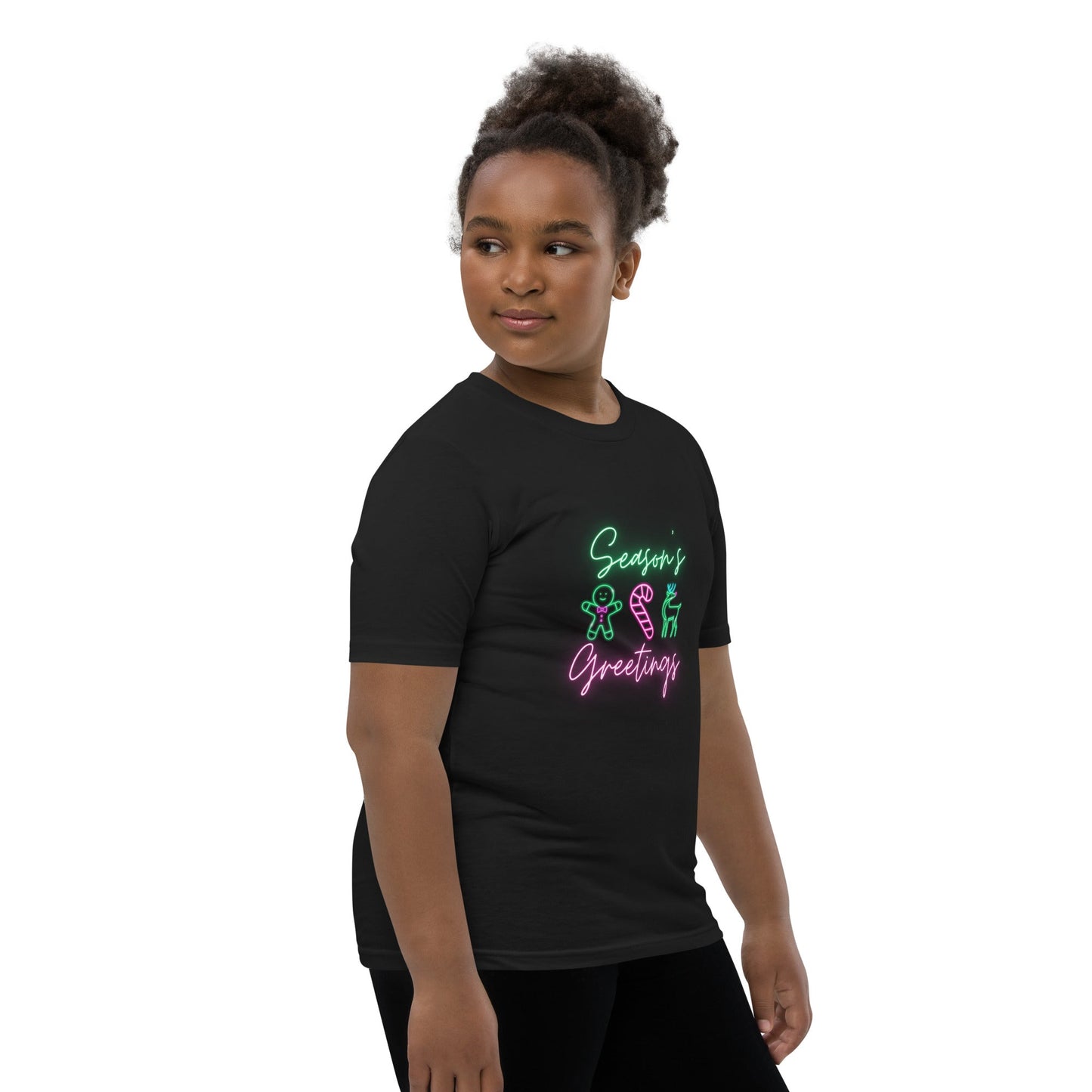 Neon Christmas Youth Short Sleeve T-Shirt christmas partychristmas tshirtKids T-ShirtLittle Lady Shay Boutique