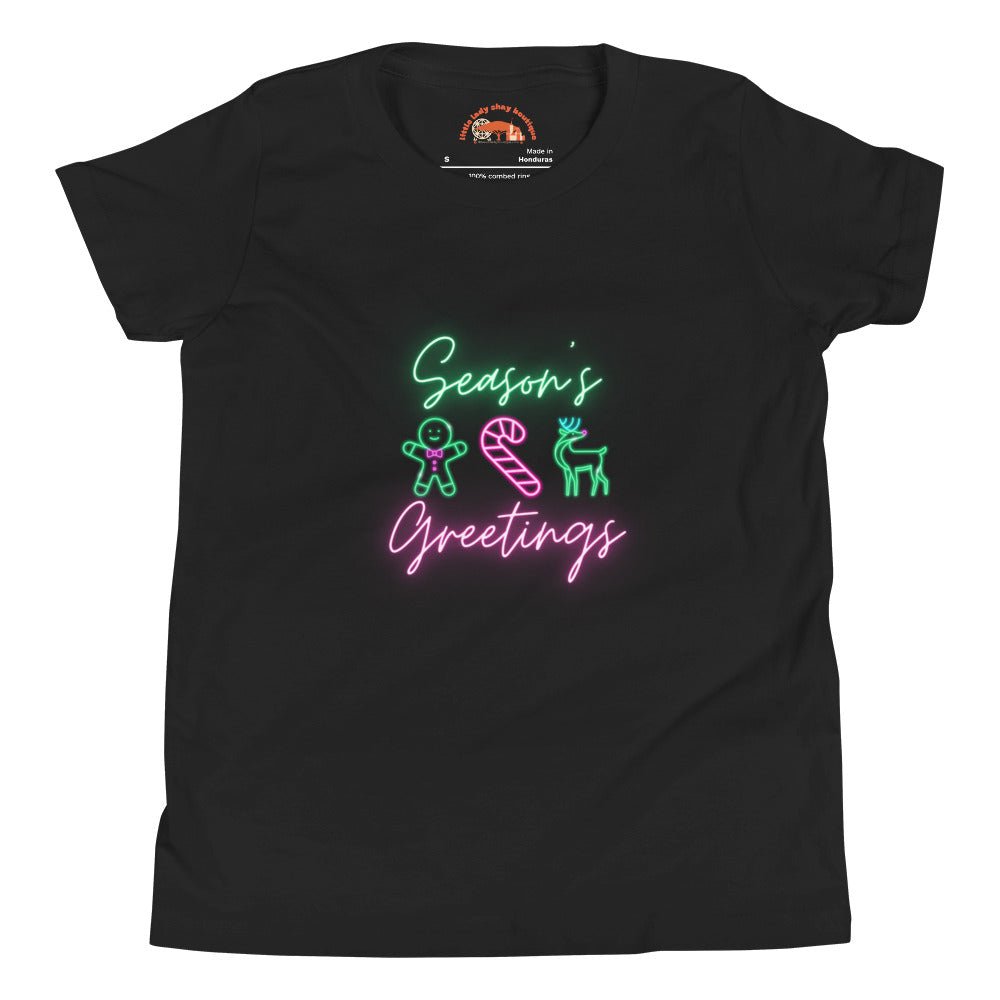 Neon Christmas Youth Short Sleeve T-Shirt christmas partychristmas tshirtKids T-ShirtLittle Lady Shay Boutique
