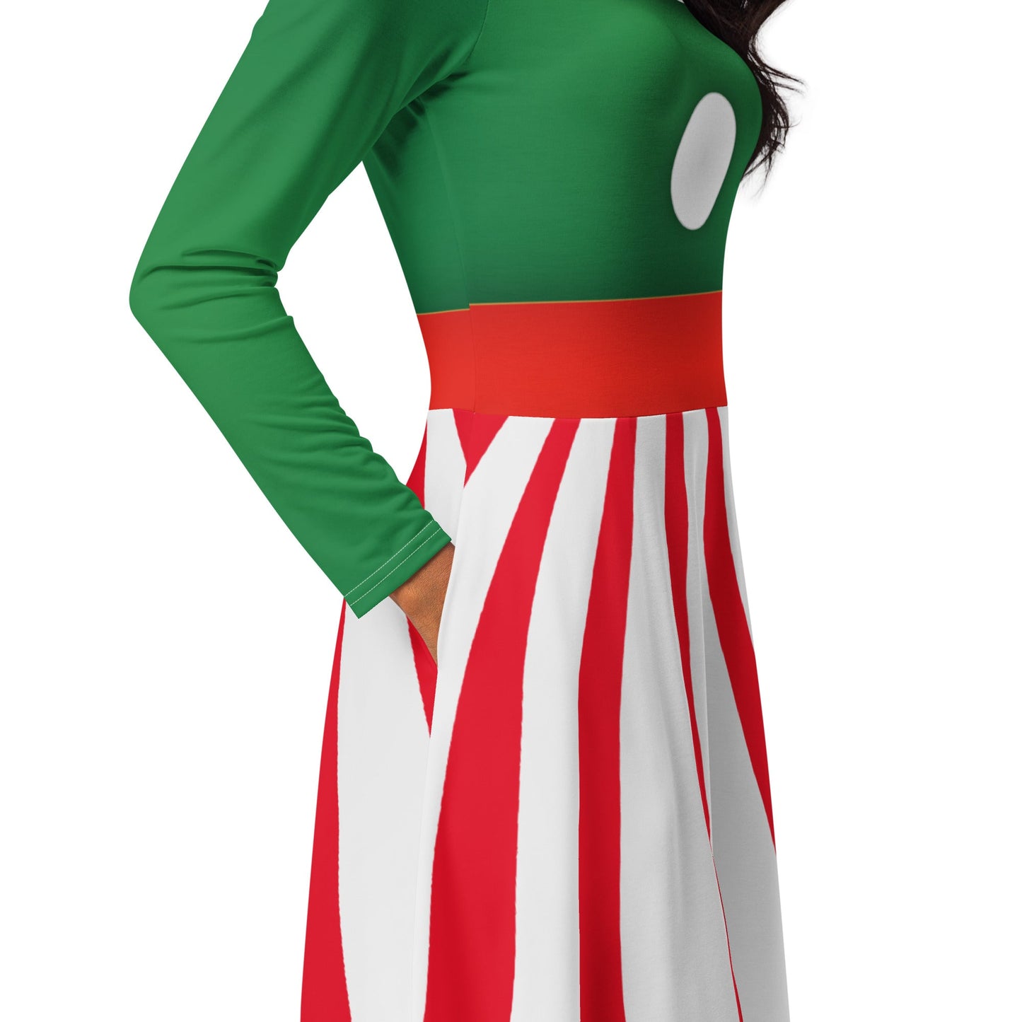 Peppermint Mouse long sleeve midi dress adult disneychristmas partySkater DressLittle Lady Shay Boutique