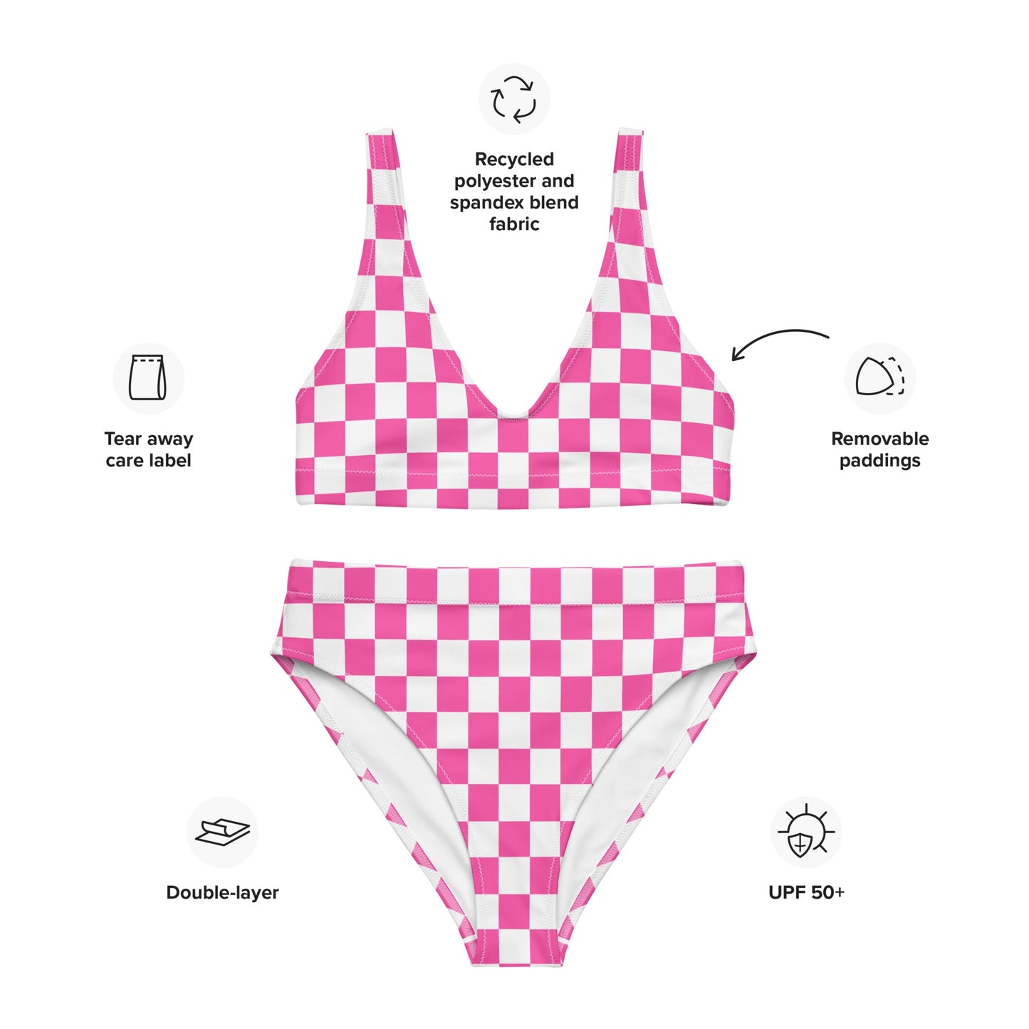 Pink Party Recycled high-waisted bikini adult barbieadult styleWrong Lever Clothing