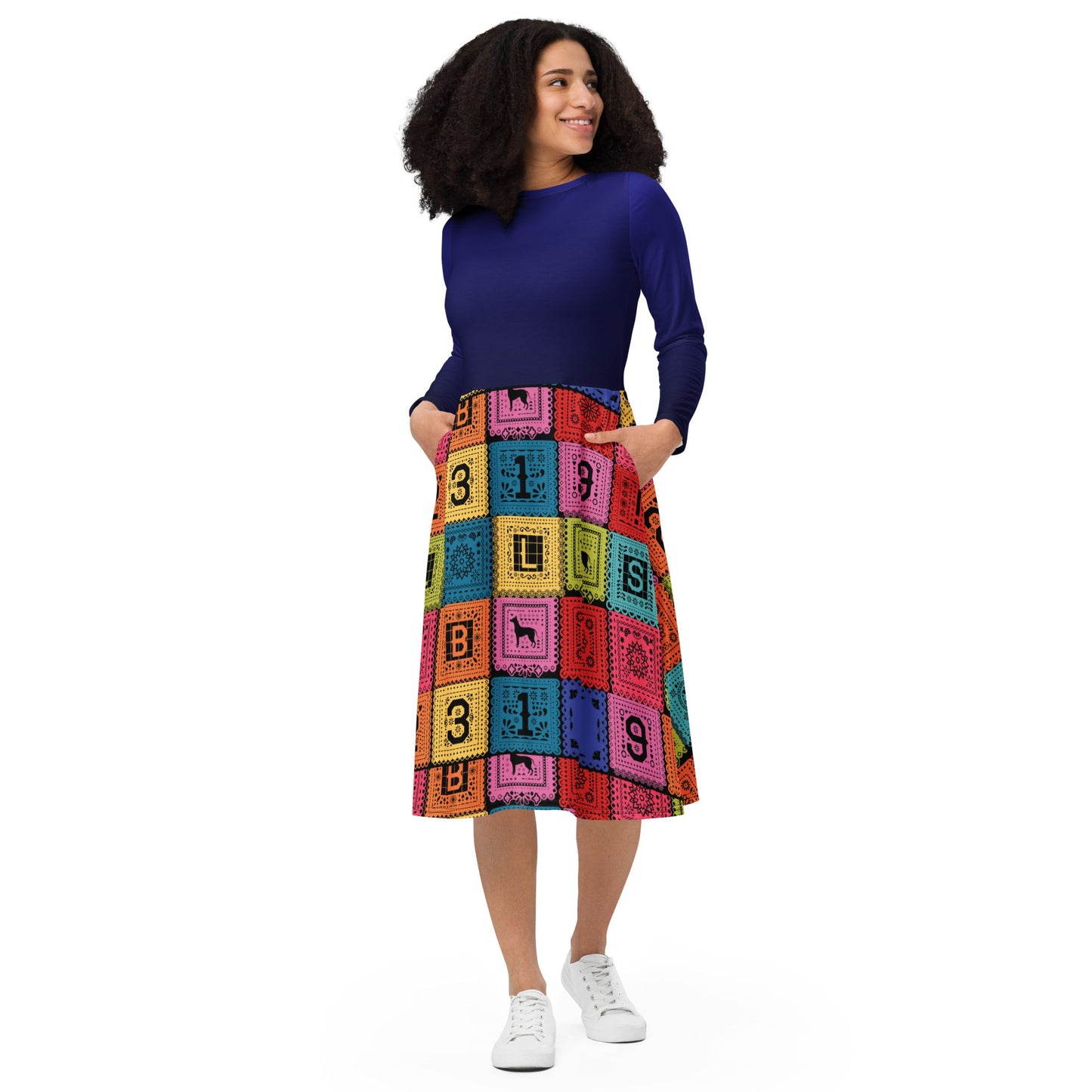 Poco Loco Papel Picado long sleeve midi dress- Costume, Cosplay, Bounding active shirtactive wearcalifornia adventure#tag4##tag5##tag6#