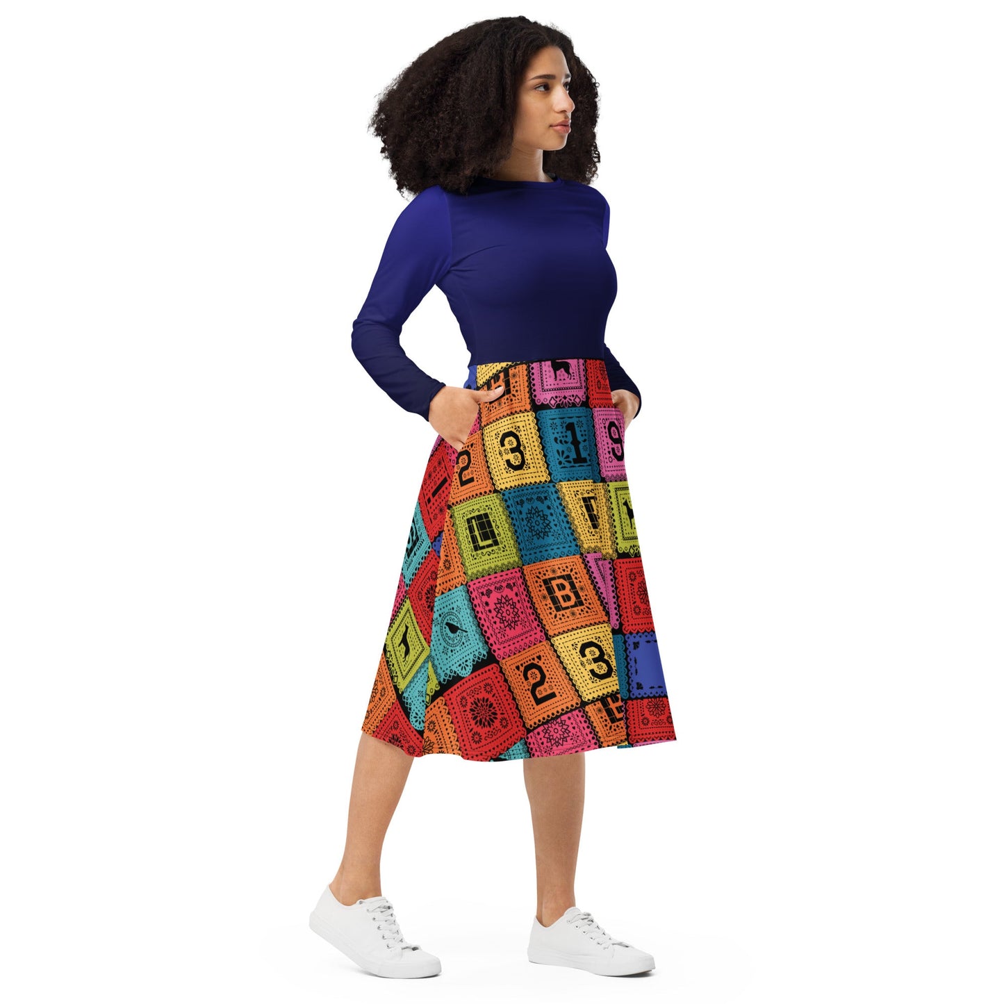 Poco Loco Papel Picado long sleeve midi dress- Costume, Cosplay, Bounding active shirtactive wearcalifornia adventure#tag4##tag5##tag6#