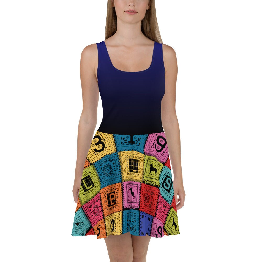 Poco Loco Papel Picado Skater Dress- Running Costume, Bounding, Cosplay active shirtactive wearcalifornia adventure#tag4##tag5##tag6#