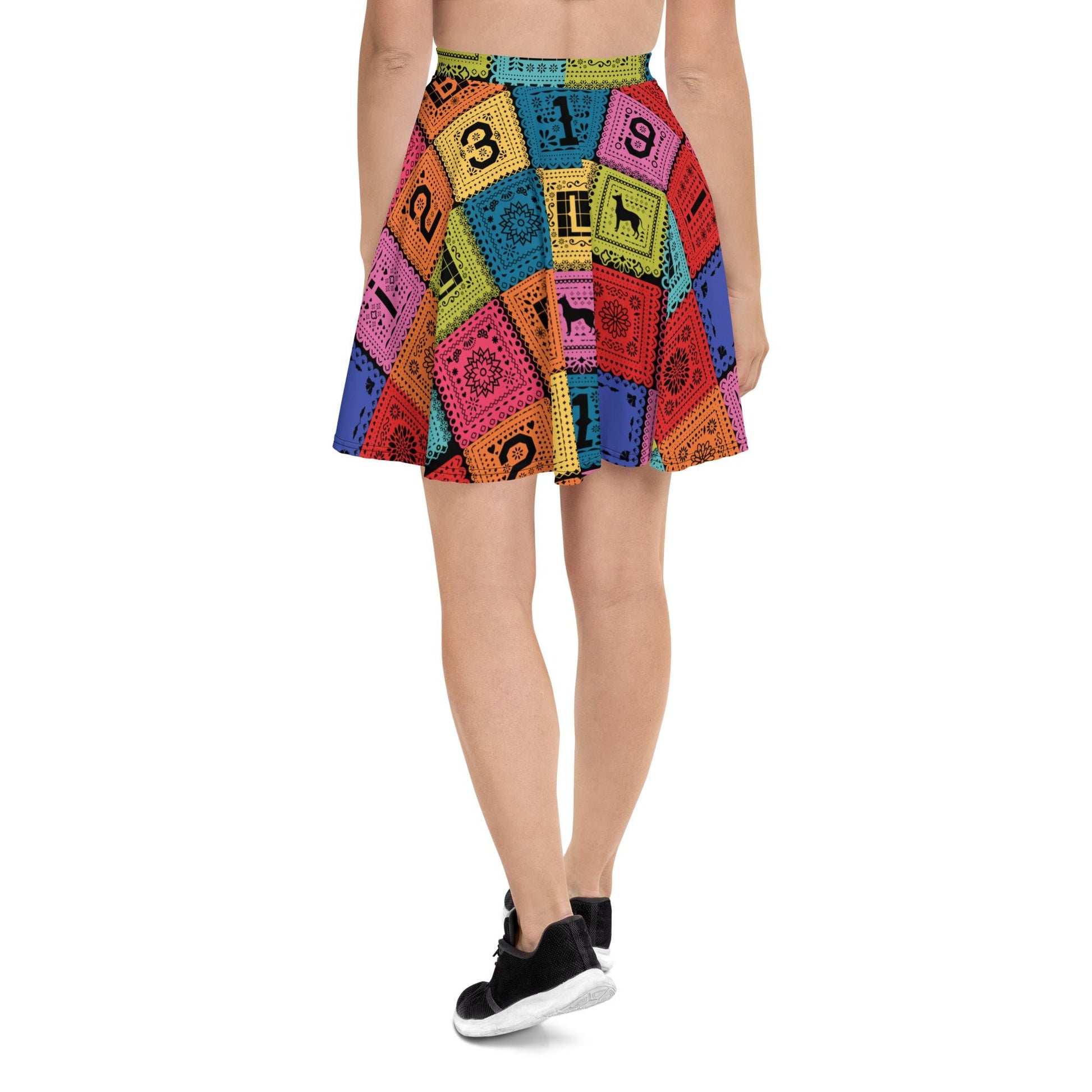 Poco Loco Papel Picado Skater Skirt- Bounding, Cosplay, Marathon Costume active shirtactive wearcalifornia adventure#tag4##tag5##tag6#