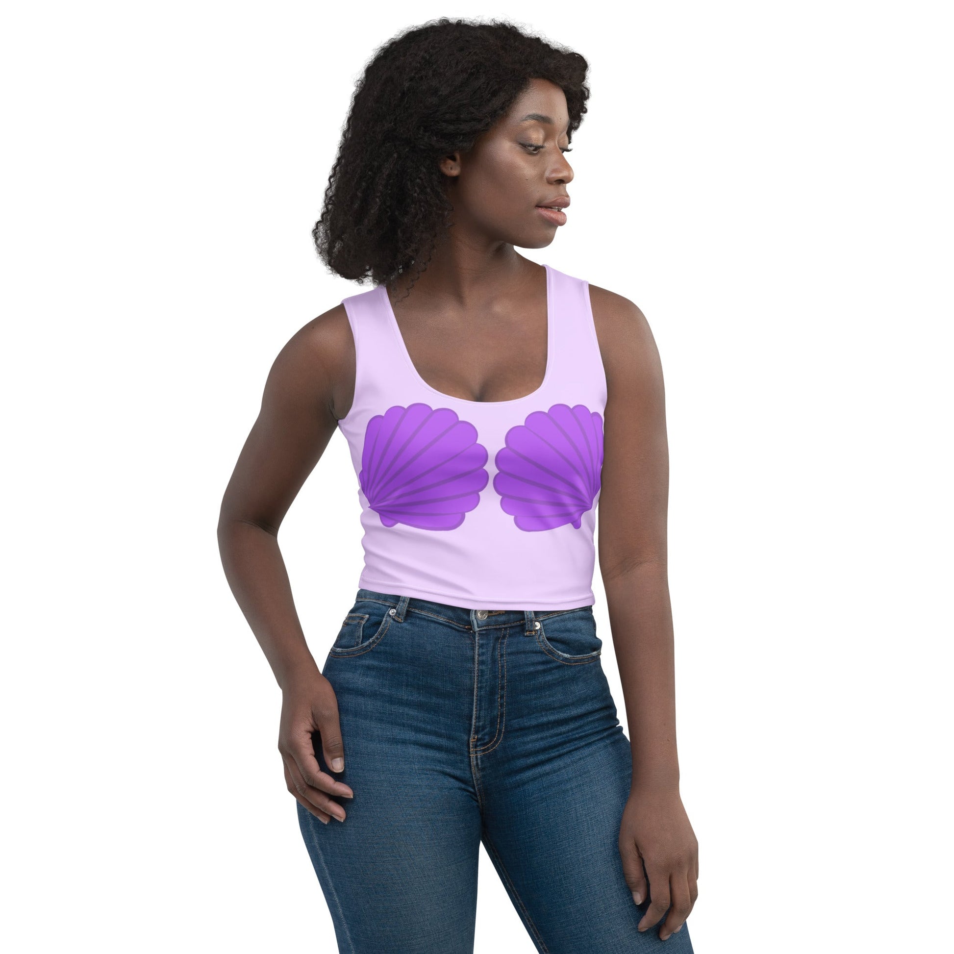 Purple Mermaid Crop Top ariel topcosplayWrong Lever Clothing