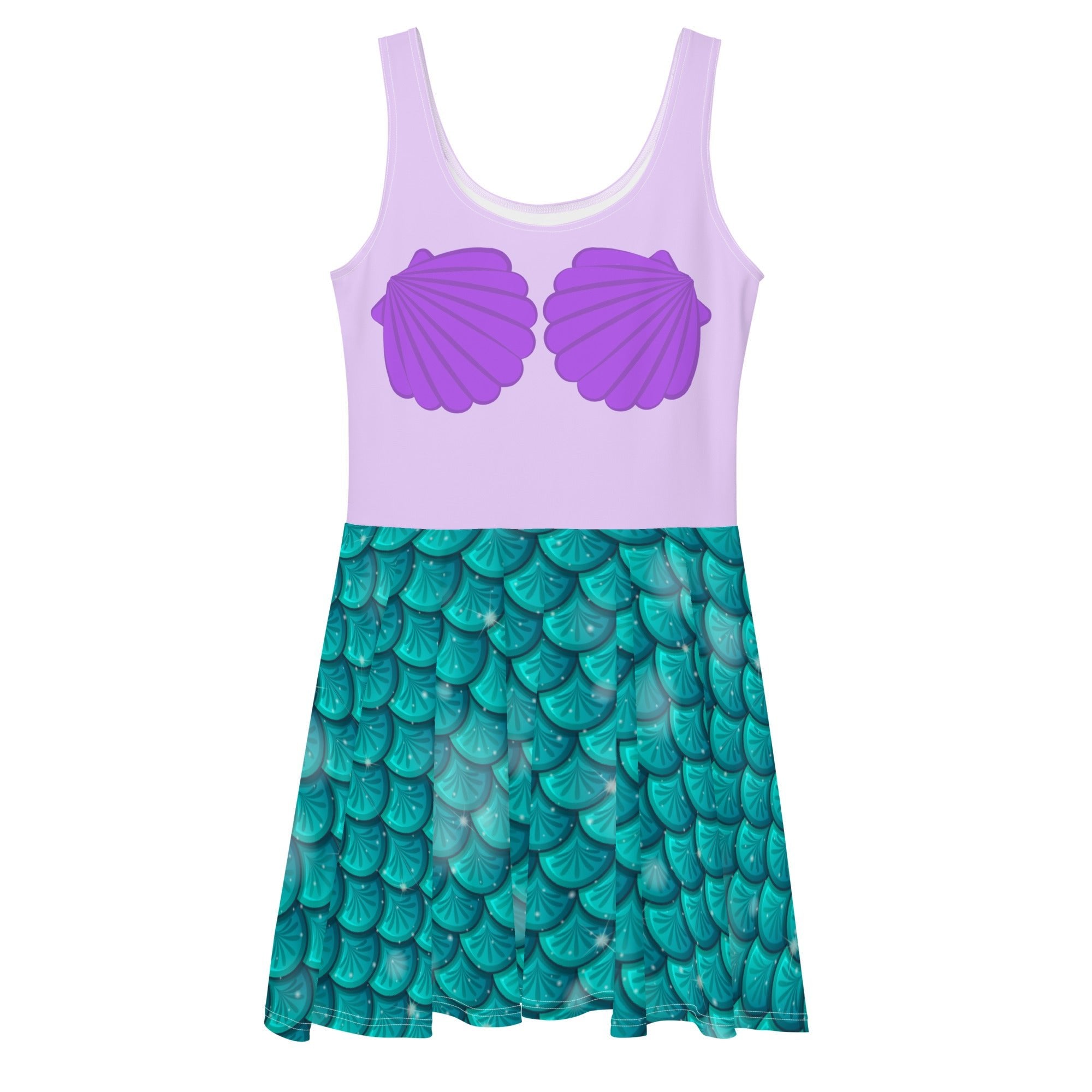 Purple Mermaid Skater Dress