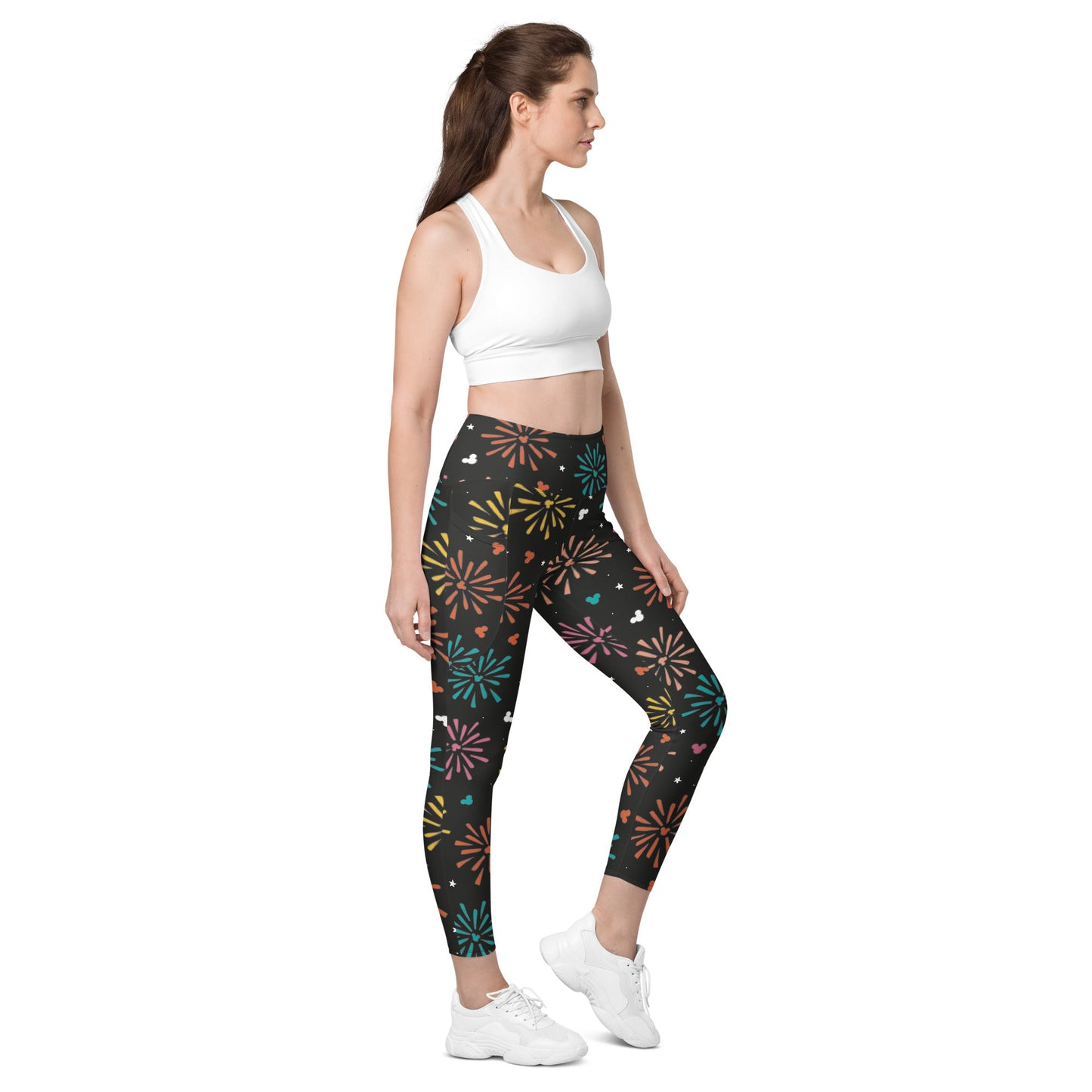 Rainbow Firework Mouse Leggings with pockets adult leggingsathleisureWrong Lever Clothing