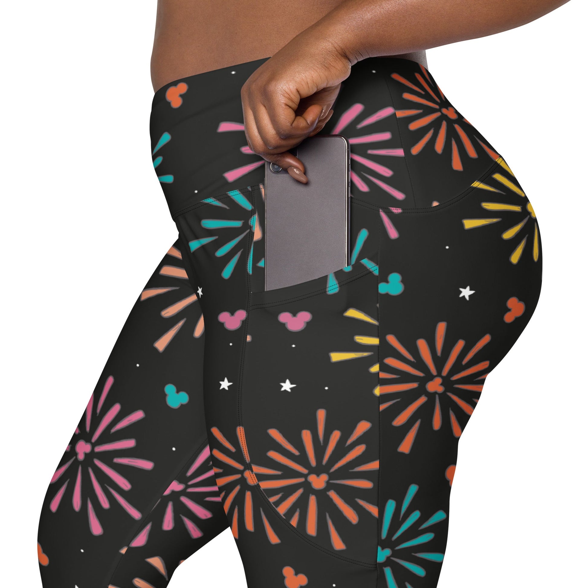 Rainbow Firework Mouse Leggings with pockets adult leggingsathleisureWrong Lever Clothing