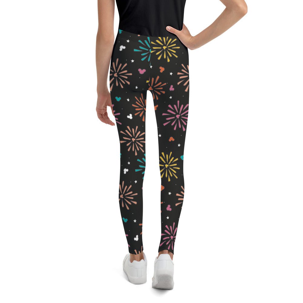 Rainbow Fireworks Mouse Youth Leggings athletic clothingdisney girlWrong Lever Clothing