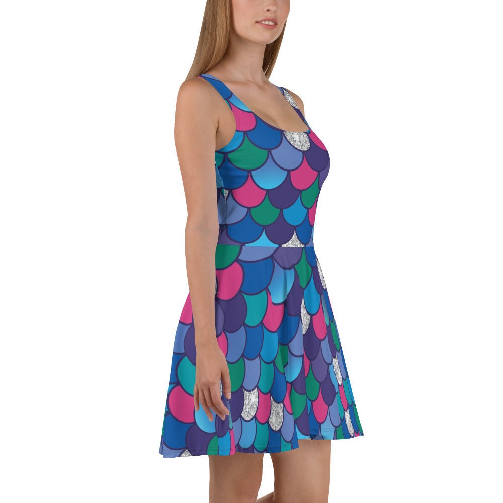 Rainbow Fish Scales Skater Dress adult childrens bookadult dresscharacter dress#tag4##tag5##tag6#