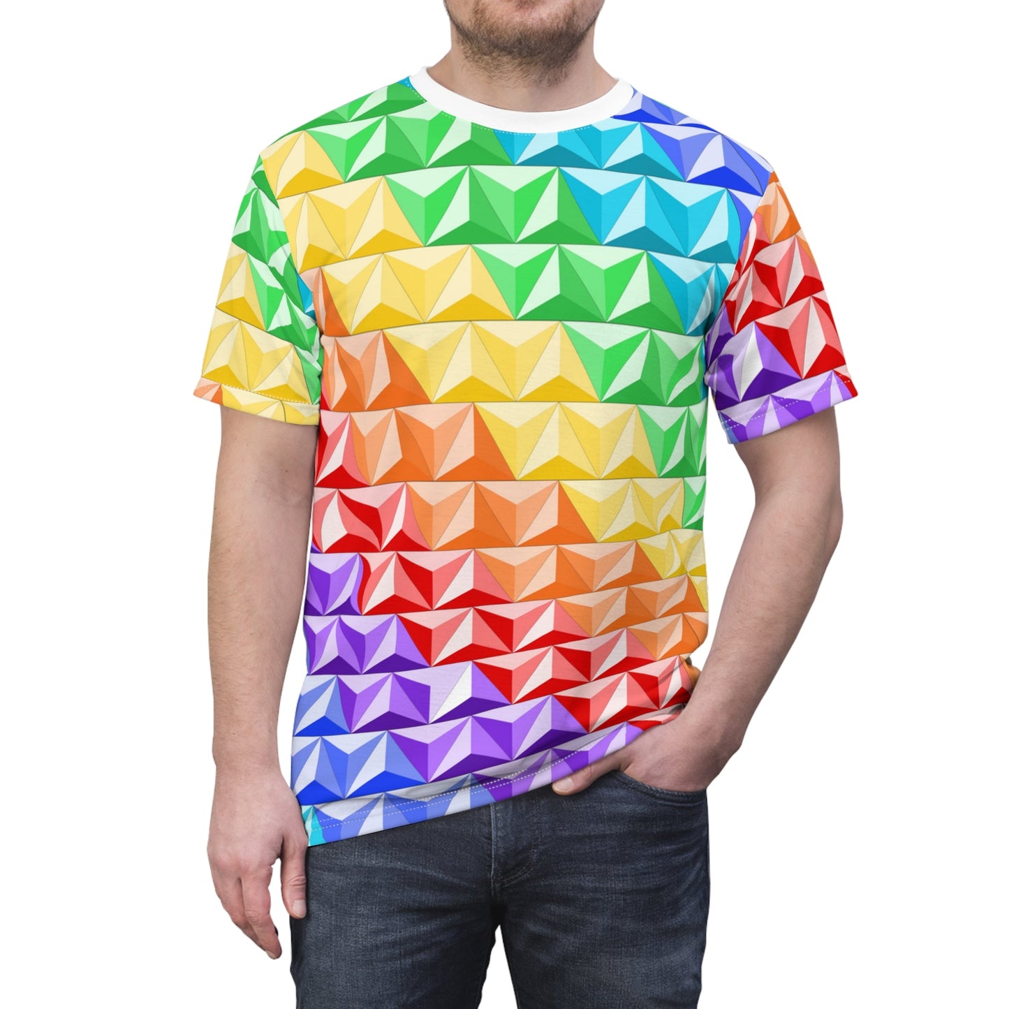 Rainbow World of the Future Unisex Tee All Over PrintAOP ClothingAssembled in the USA#tag4##tag5##tag6#